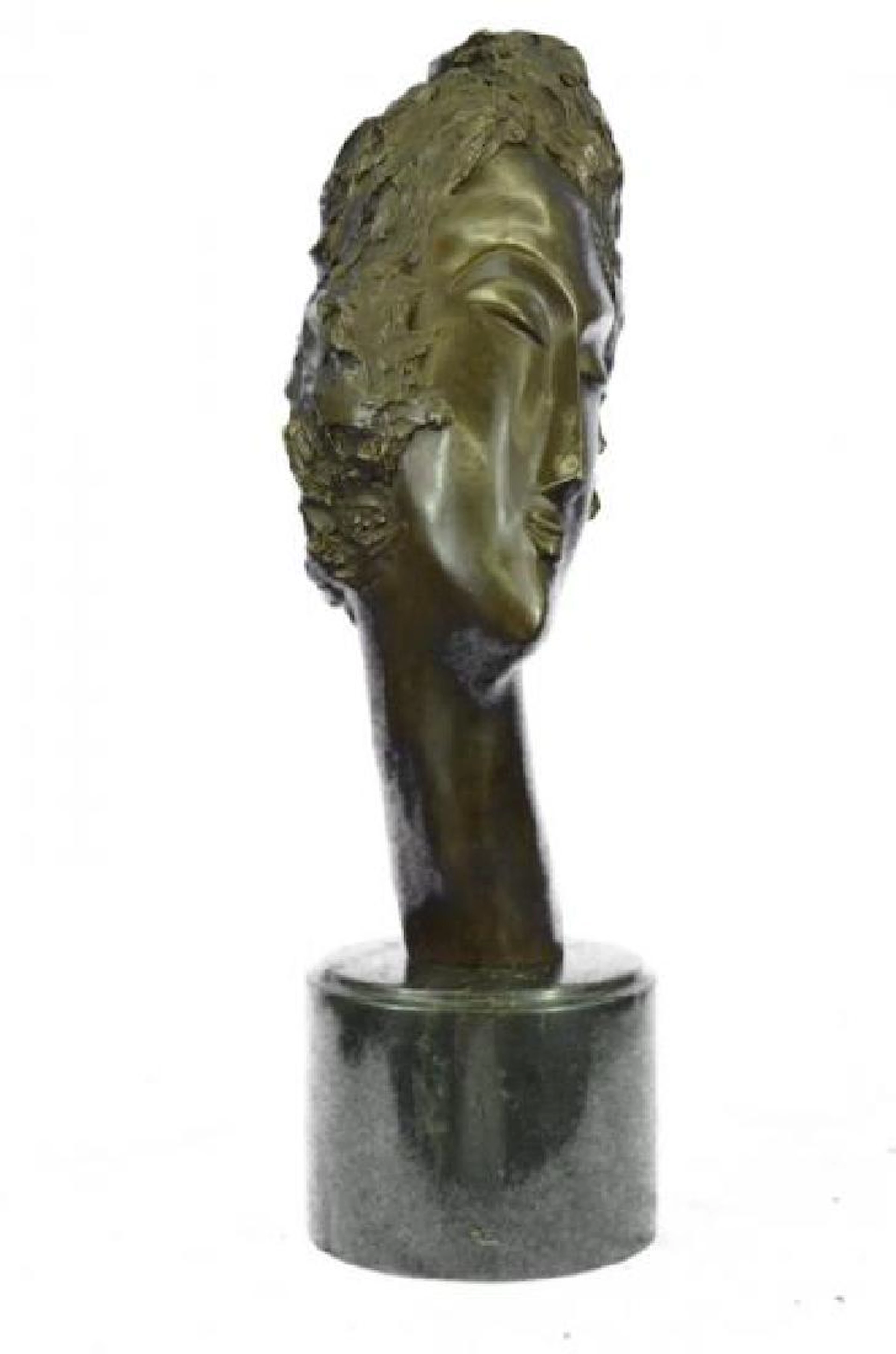 Woman and Head Hand Bronze Statue