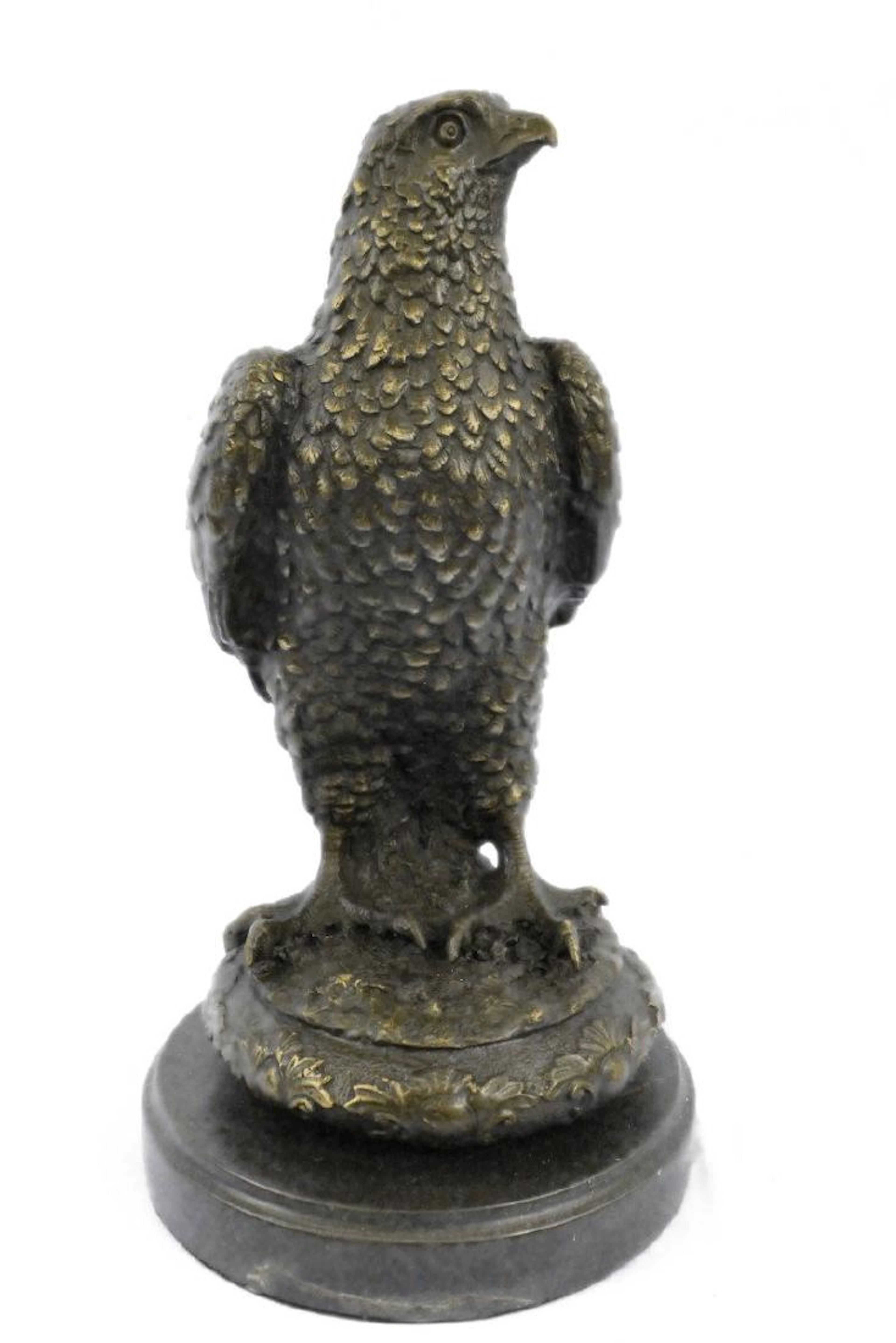 American Bald Eagle Bronze Sculpture on Marble Base