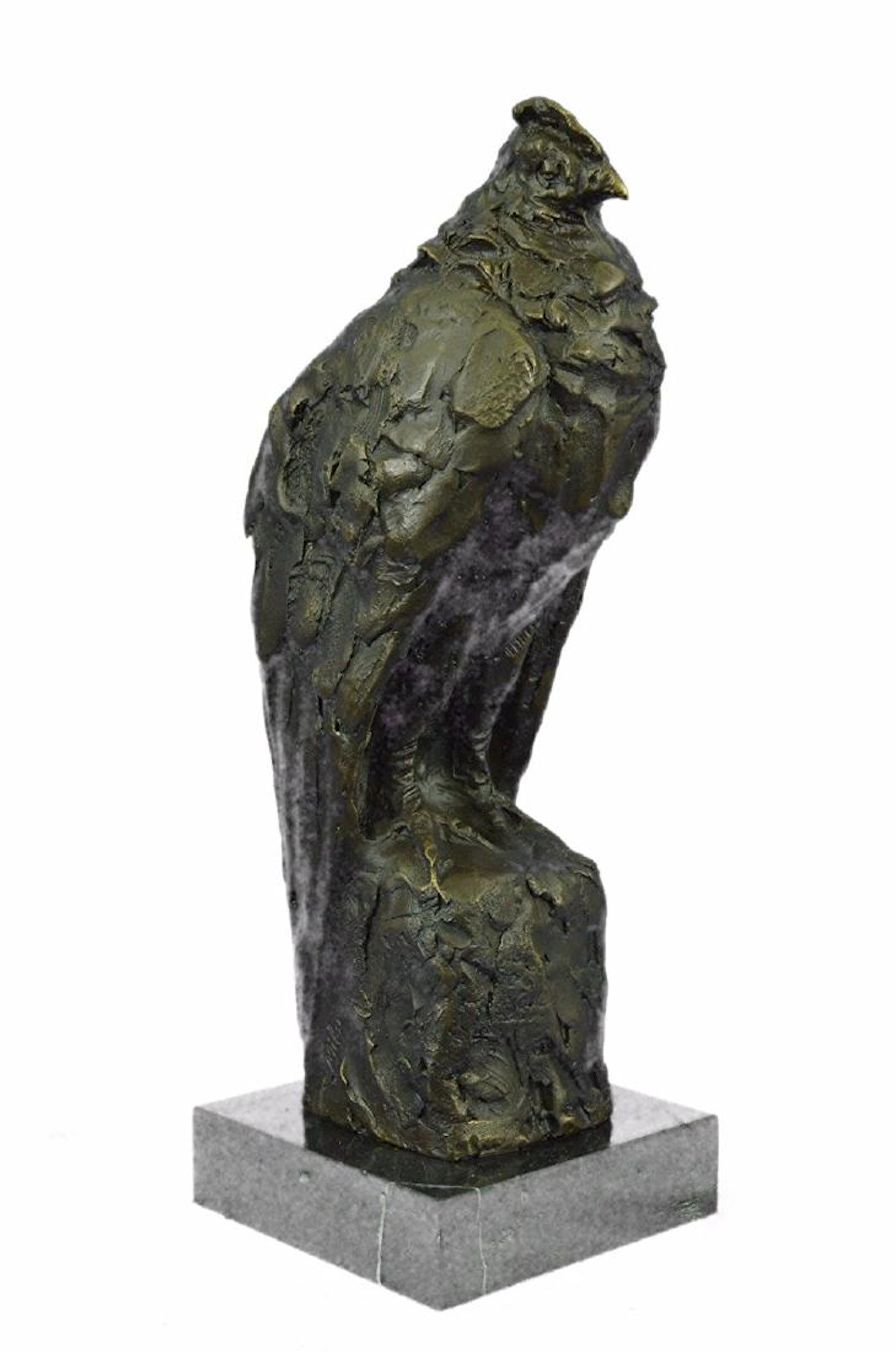 Bald Eagle Bronze Sculpture on Marble Base Statue