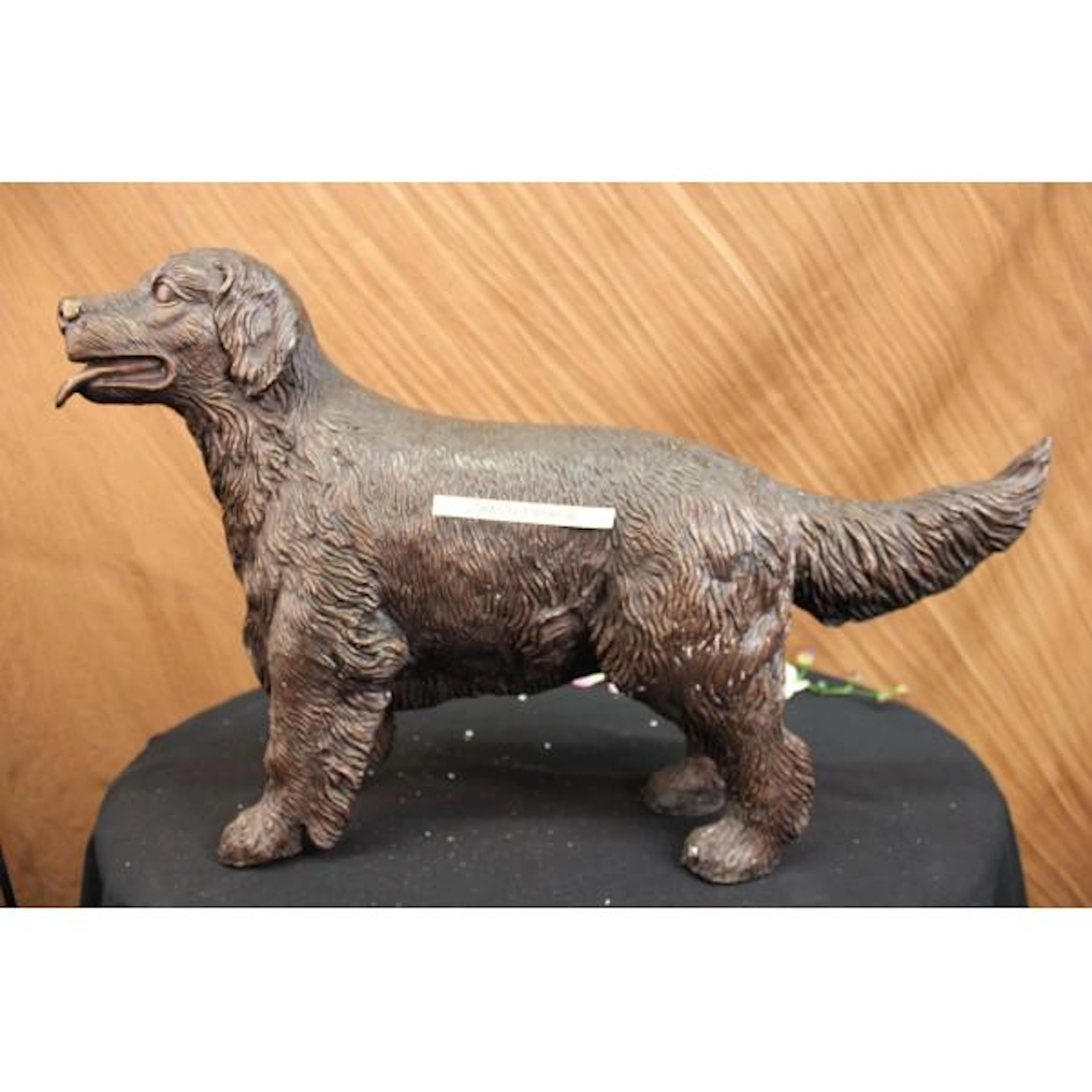 Puppy Golden Retriever Dog Bronze Statue