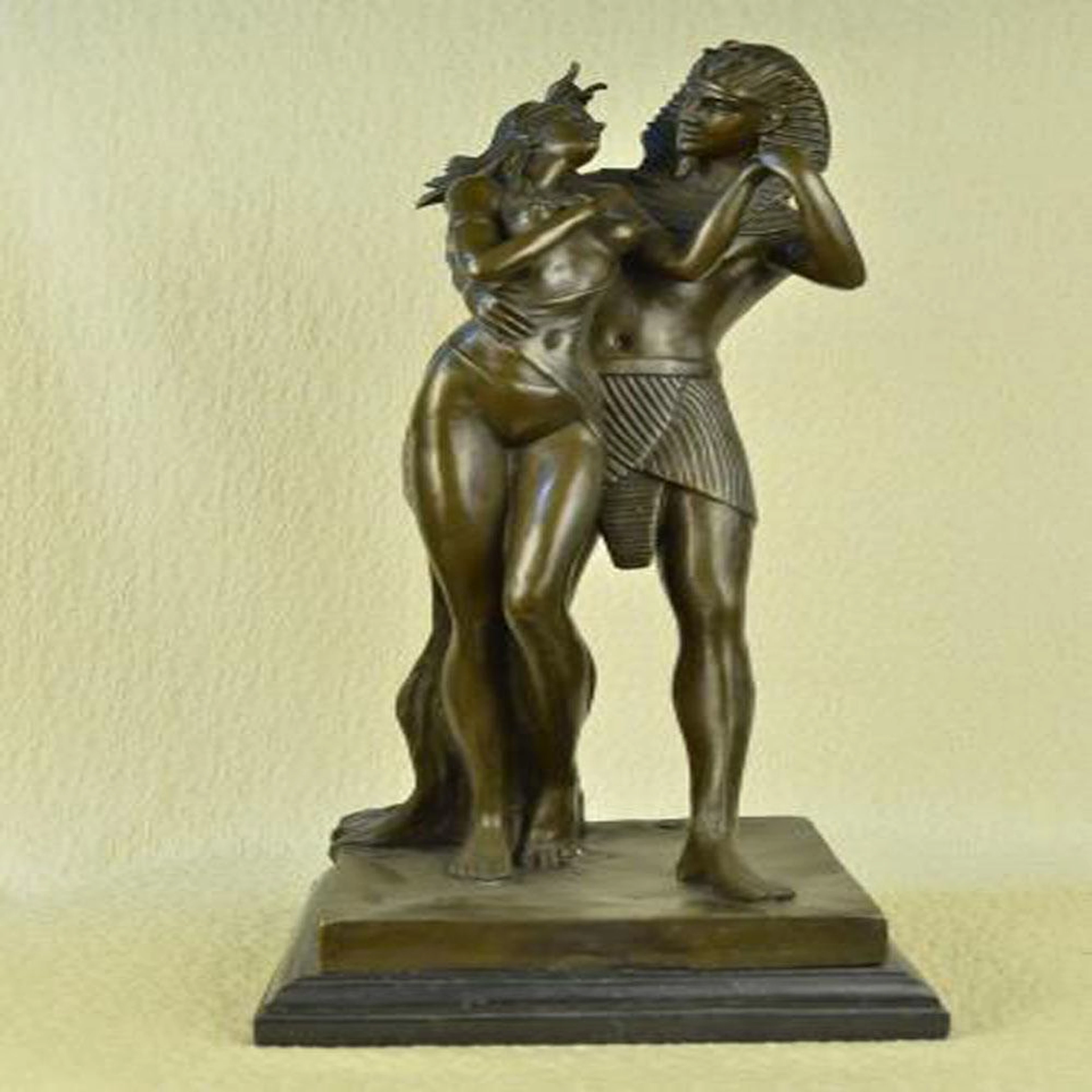 Egyptian Loving Couple Bronze Sculpture