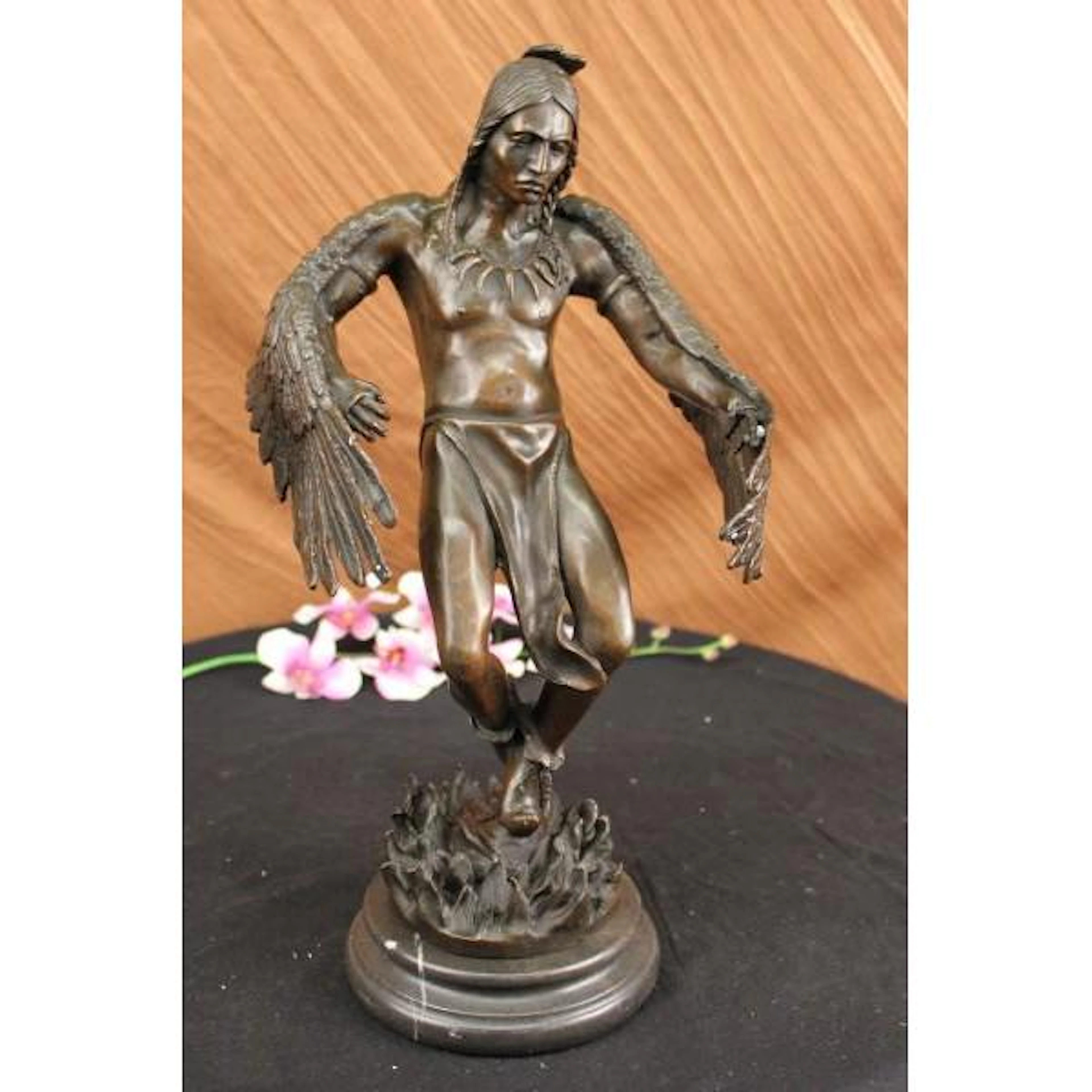 American Indian Warrior Bronze Sculpture