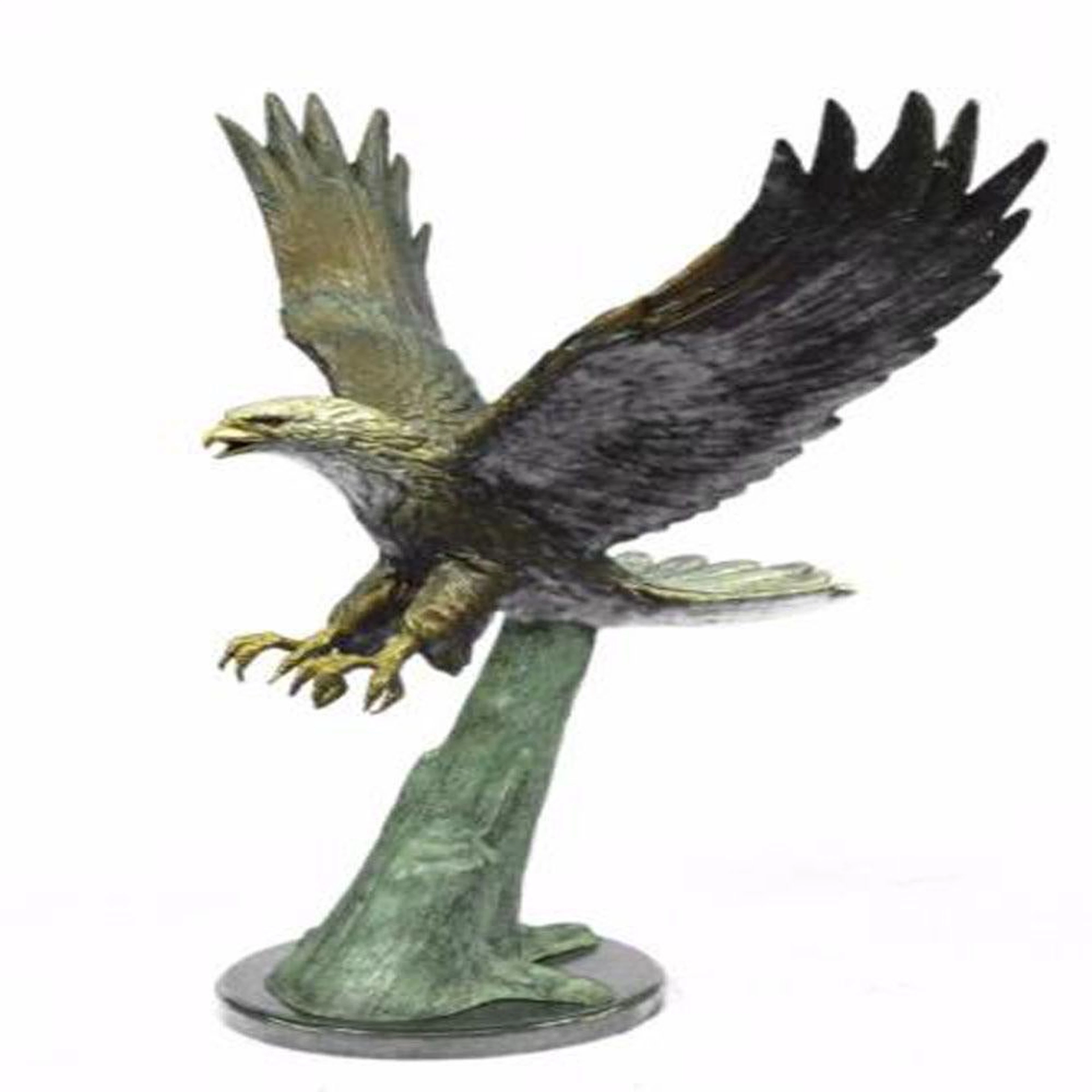American Eagle Swoops to Prey Bronze Sculpture