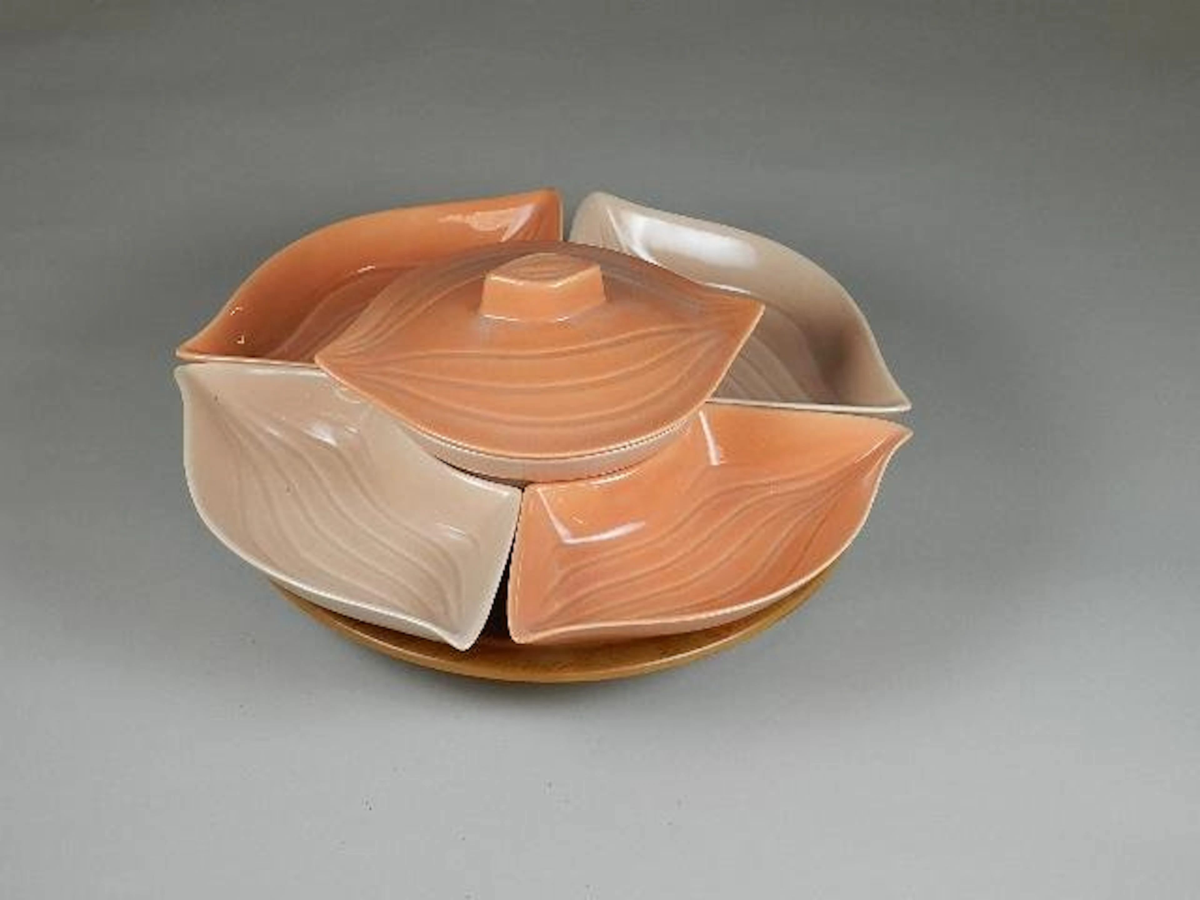 Vintage California USA Lazy Susan, Chip and Dip Set
