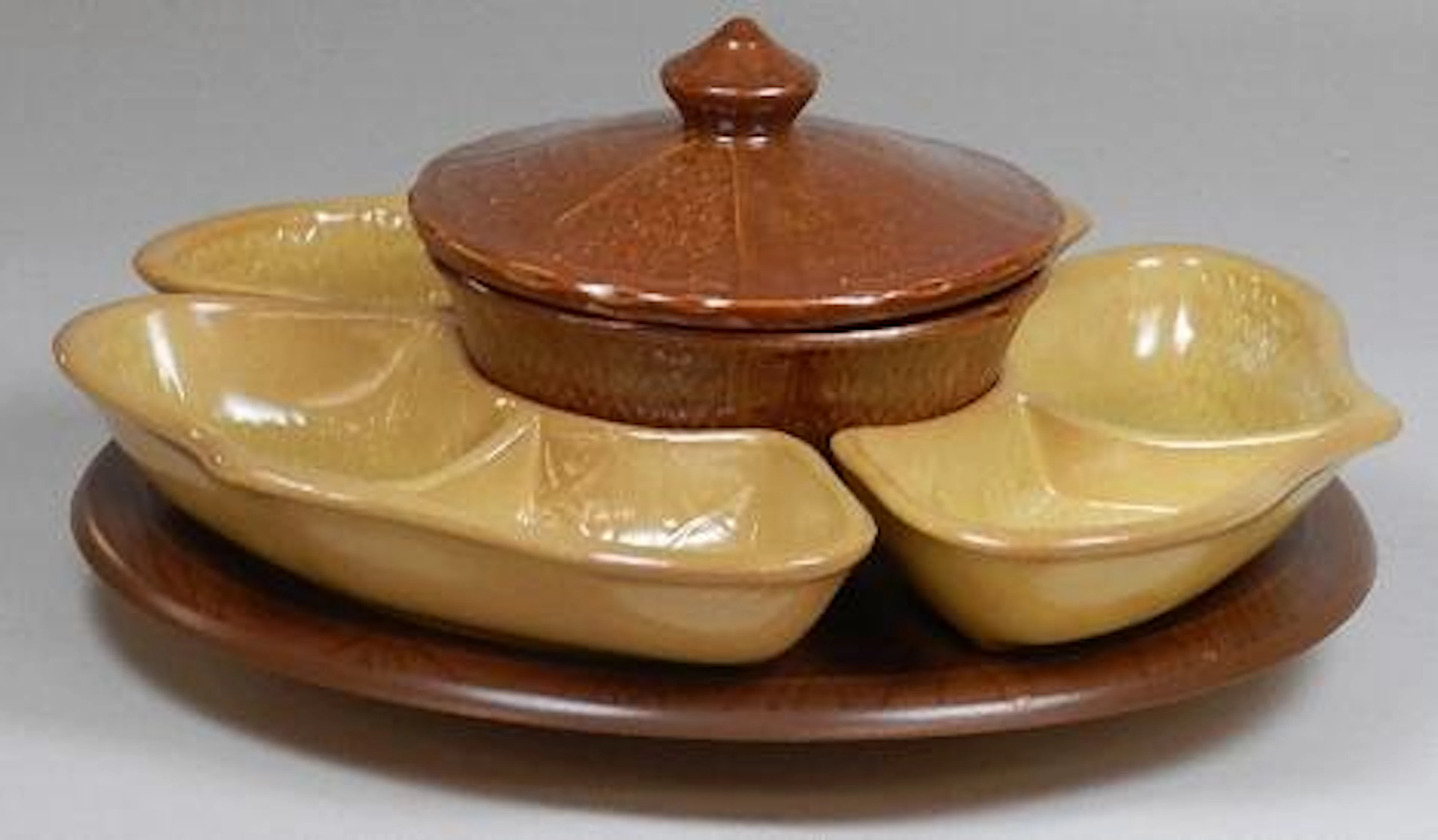 Vintage McCoy Lazy Susan with Center Bowl