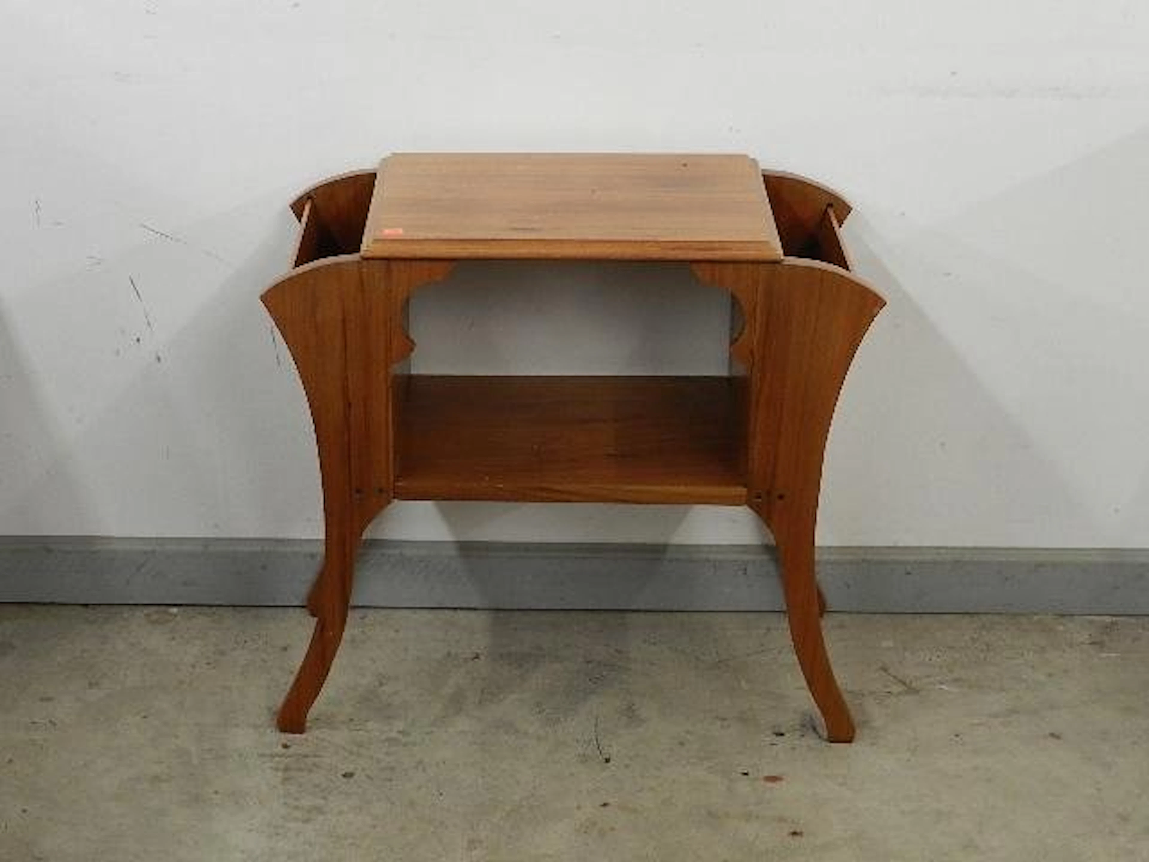 Walnut Hand Made End Table/Magazine Rack