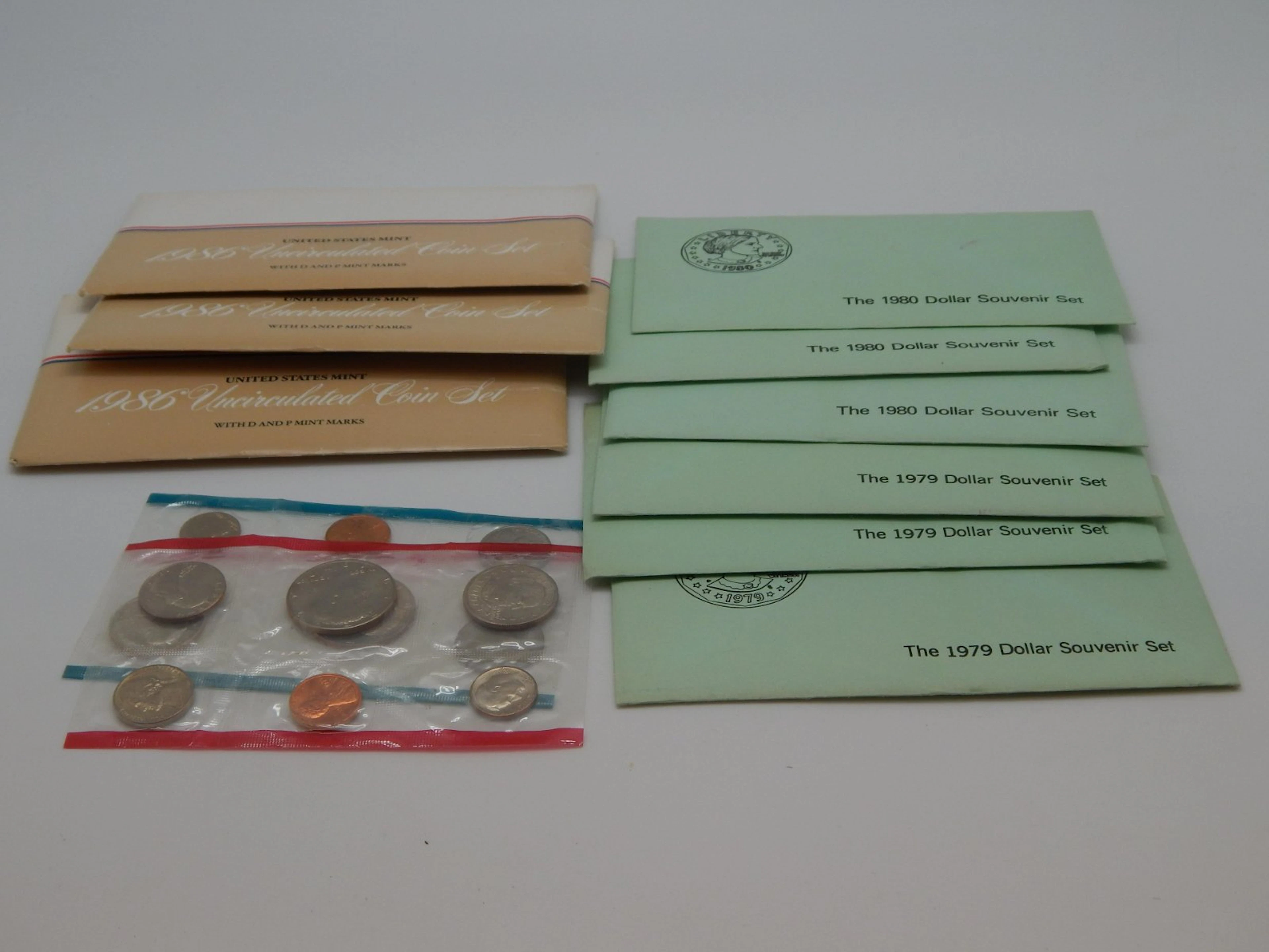Six 3 Coin Susan B Anthony Dollar Souvenir Sets