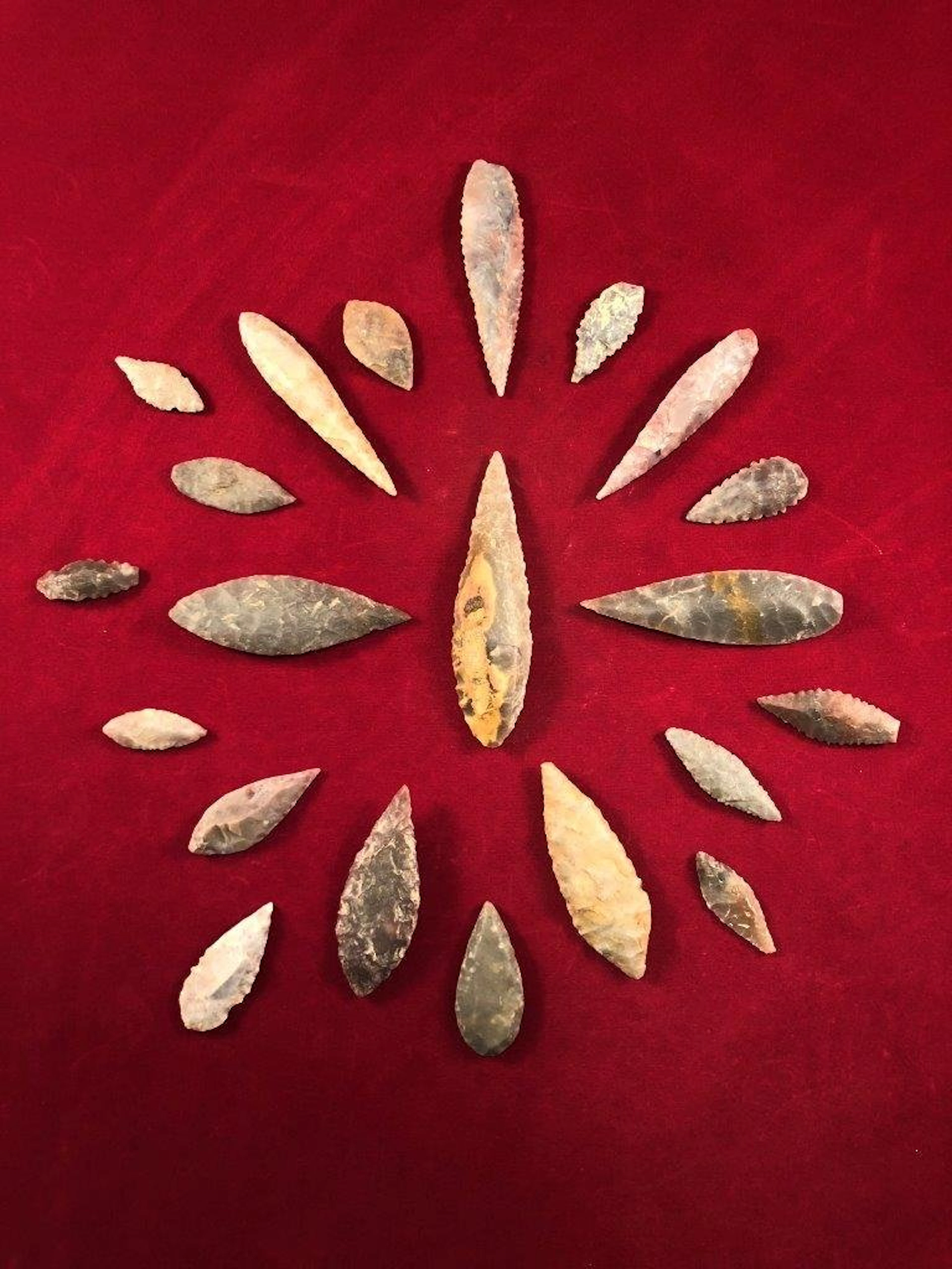 20 neolithic points indian artifact arrowhead