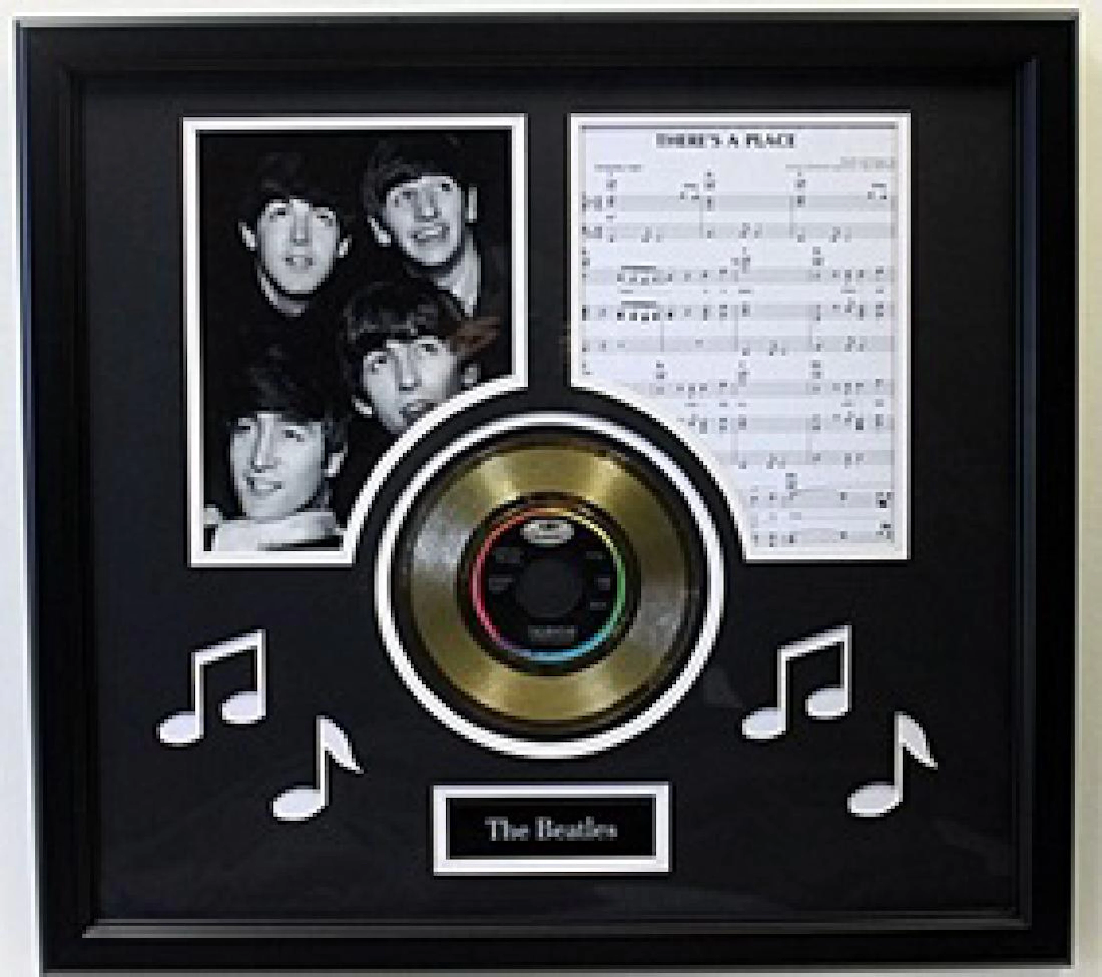 "There's A Place" Beatles Music Sheet & Gold Record