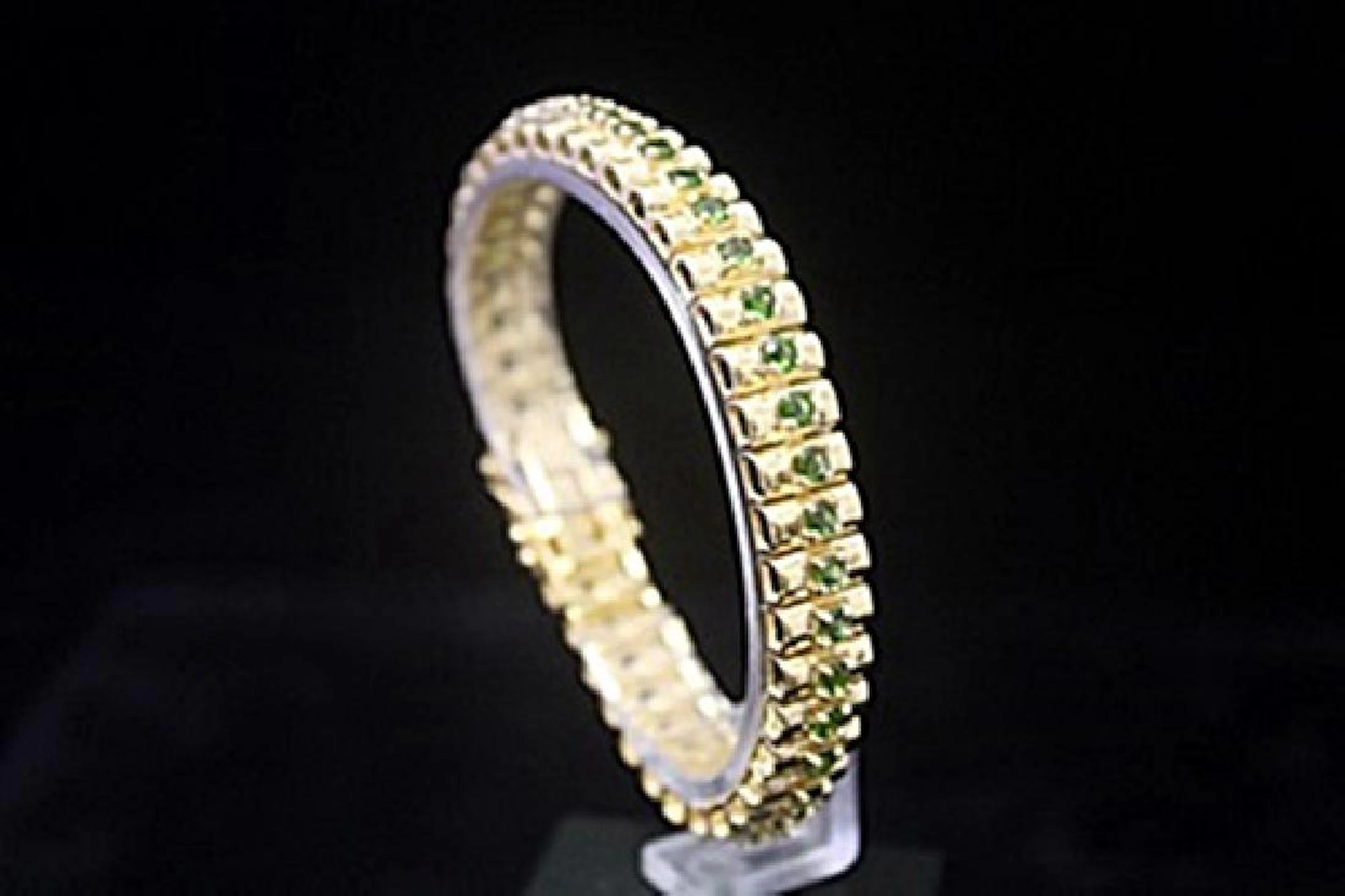 Gorgeous 14kt Gold over Silver Russian Chrome Diopside