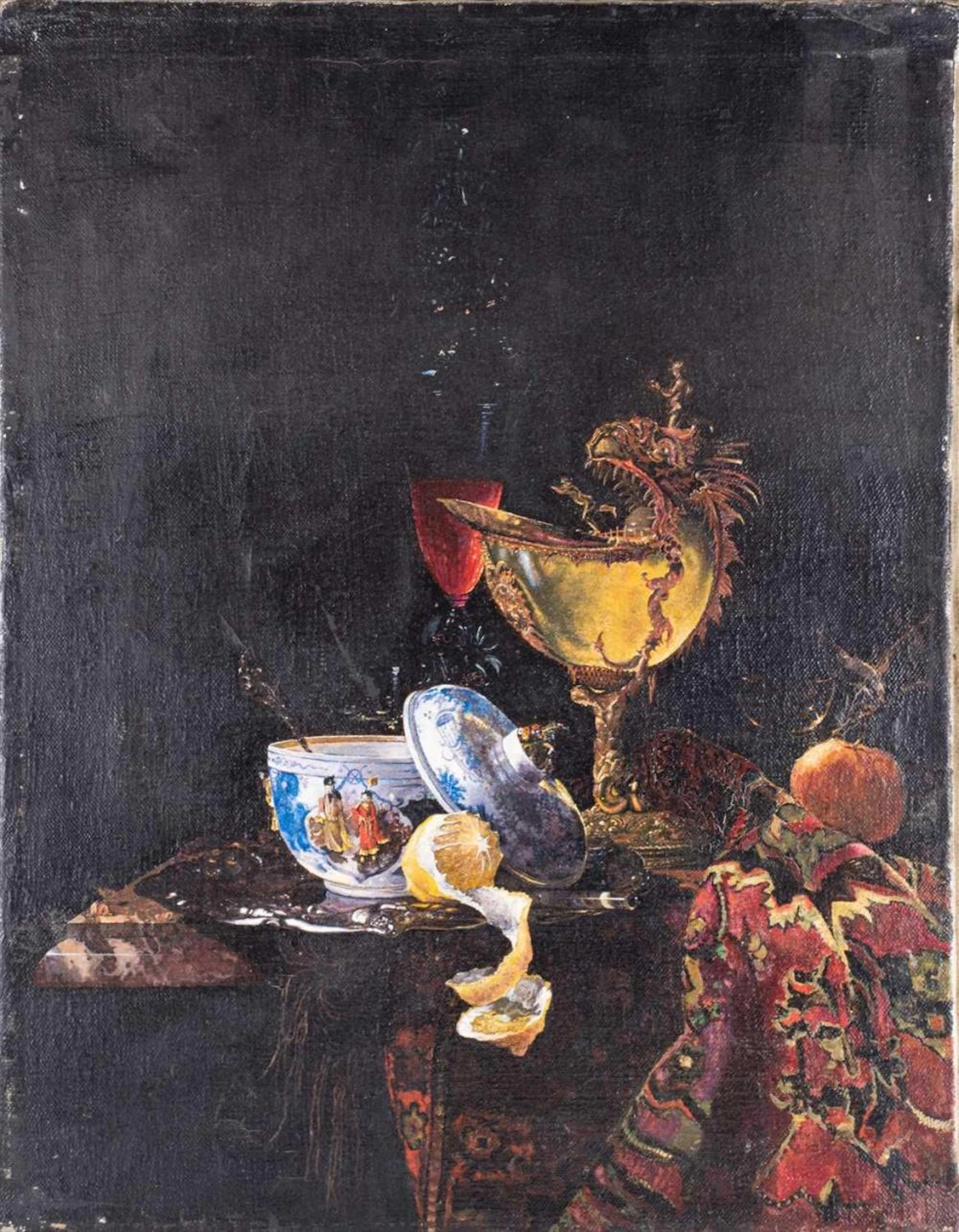 After Willem Kalf (1622?1693) Dutch a copy of 'Still Life with a Nautilus C