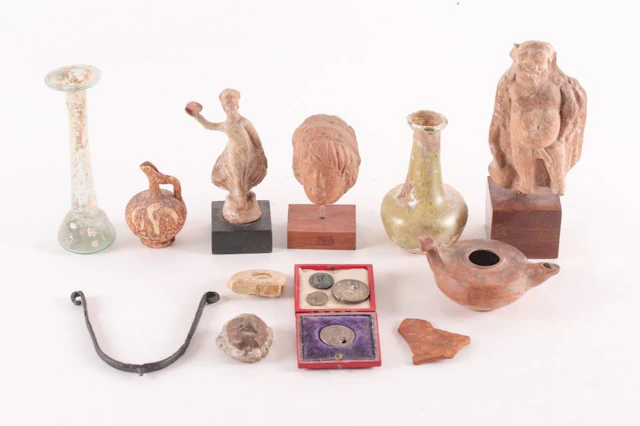 A small group of antiquities and cabinet curiosities...