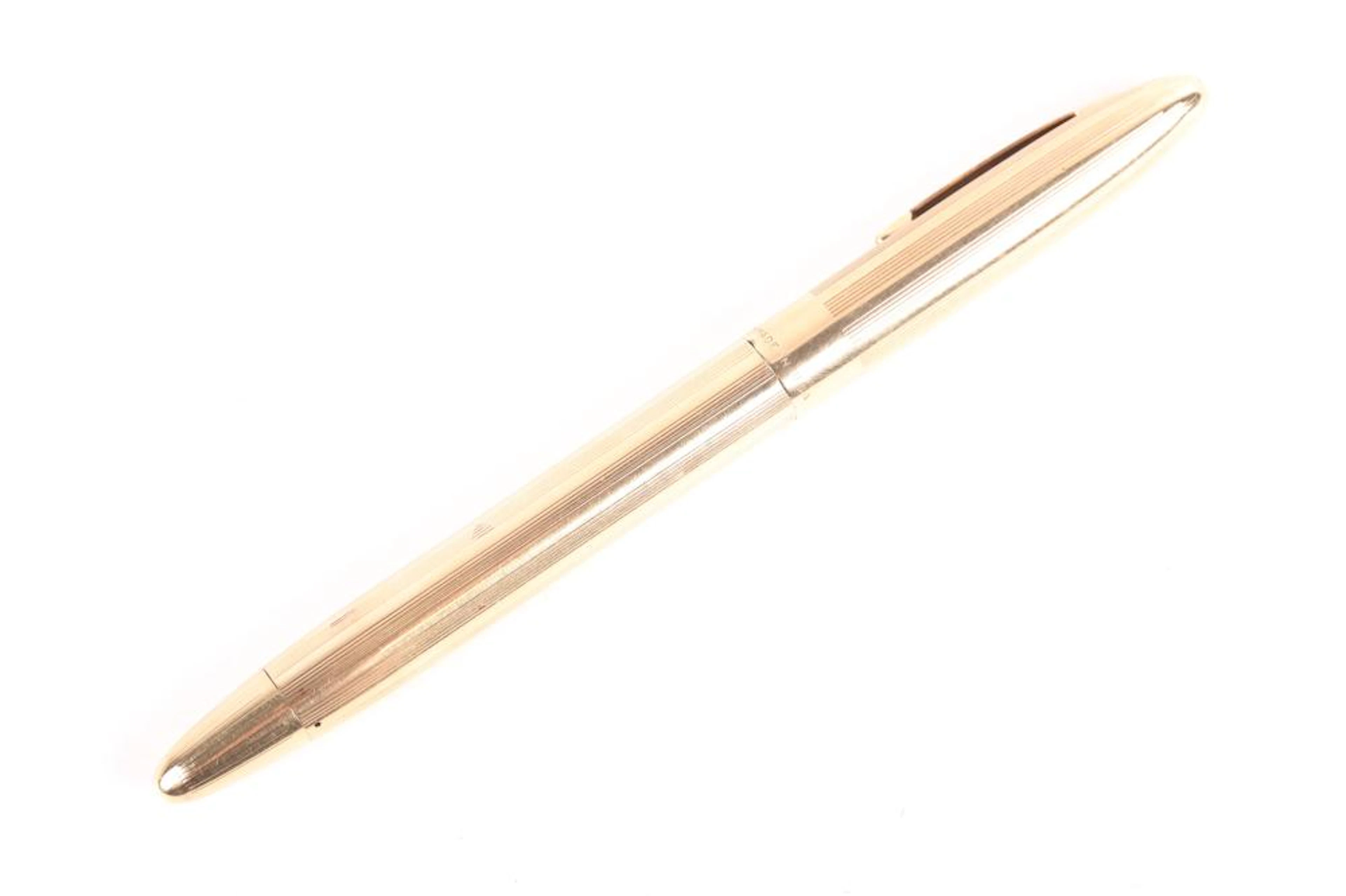 A gold plated Sheaffer 'Snorkel' fountain pen, in Sheaffer presentation box