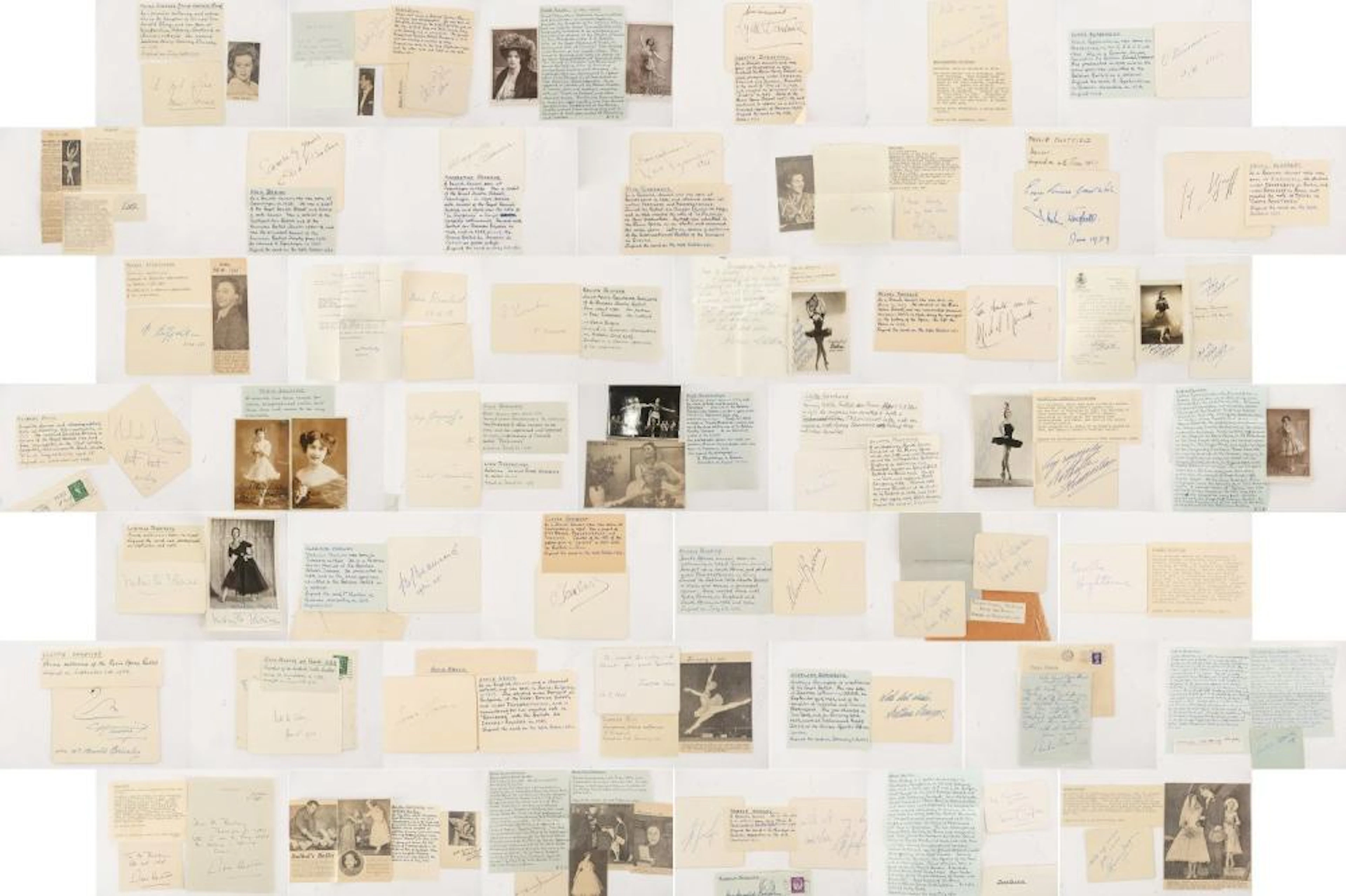 A large collection of autographs of Ballet Dancers...
