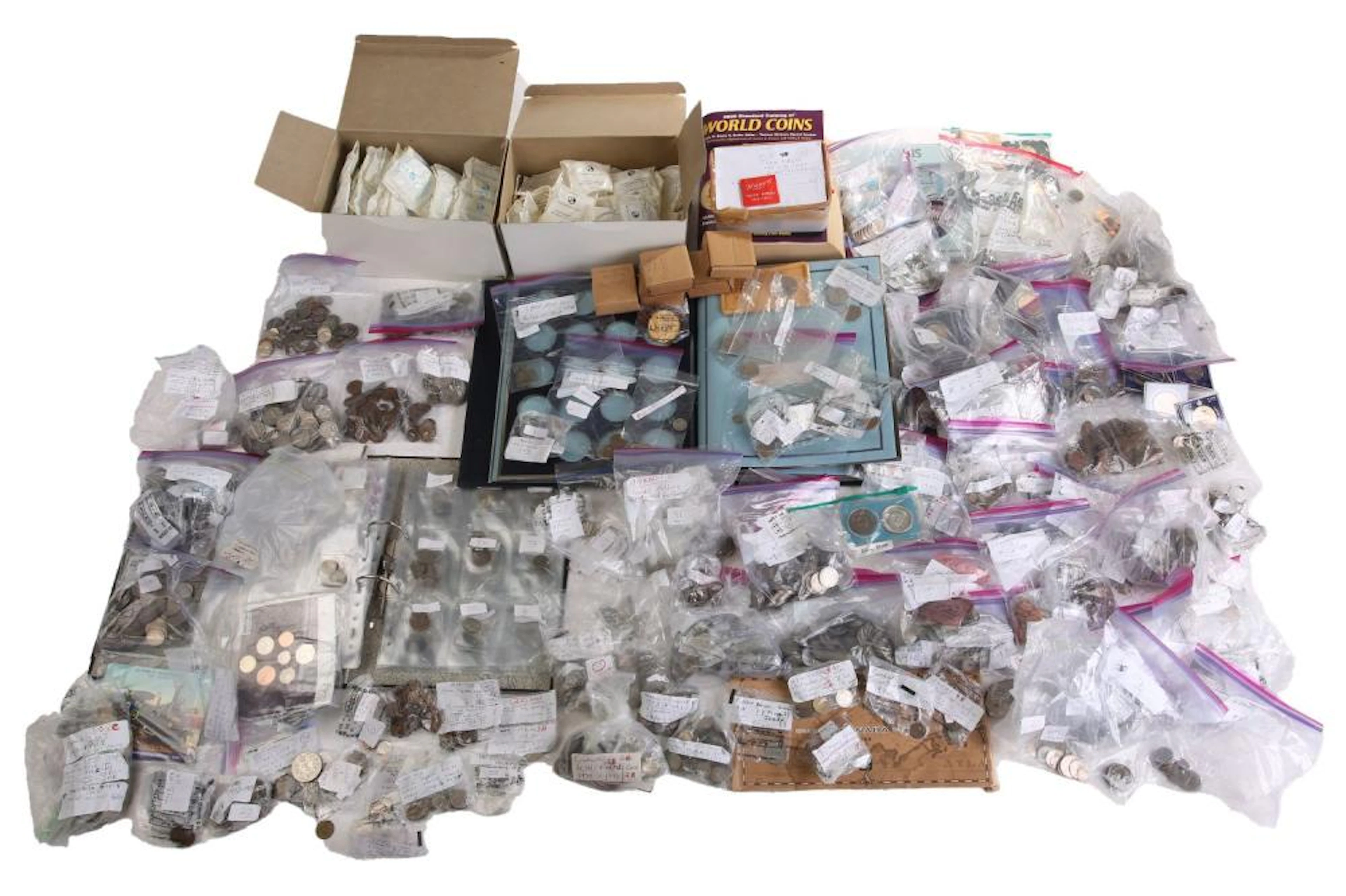 A large collection of UK world coins