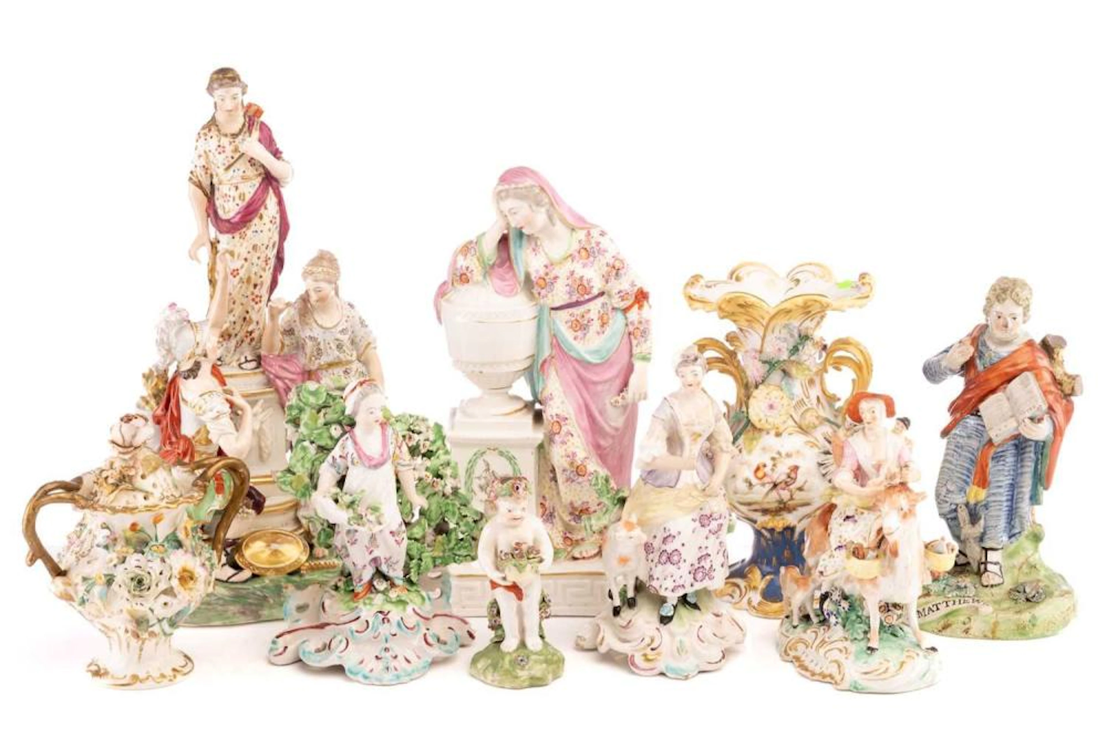 A Derby porcelain figure group of Jason and Medea at the altar of Diana