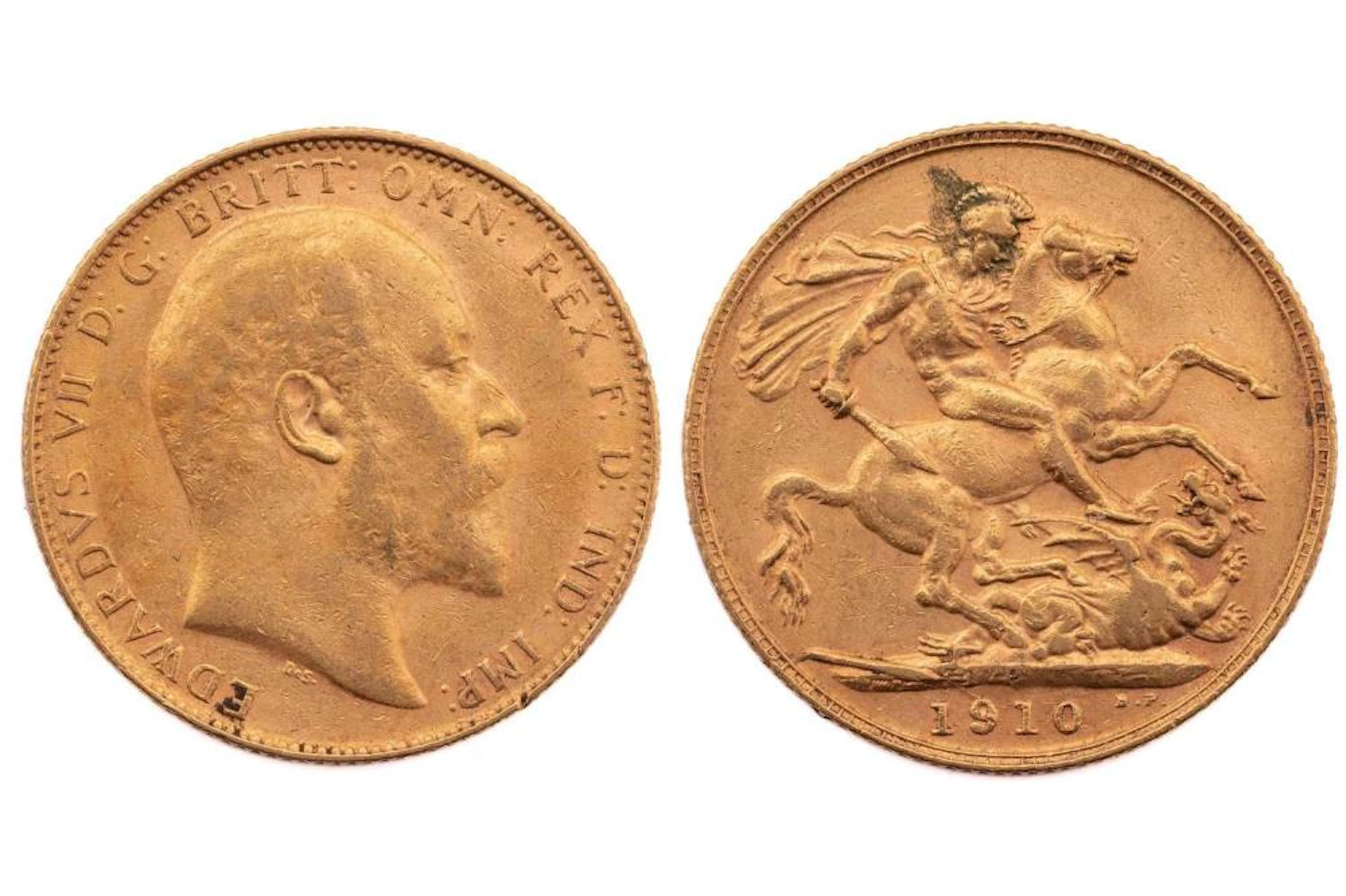 An Edward VII sovereign, dated 1910, Perth Mint.