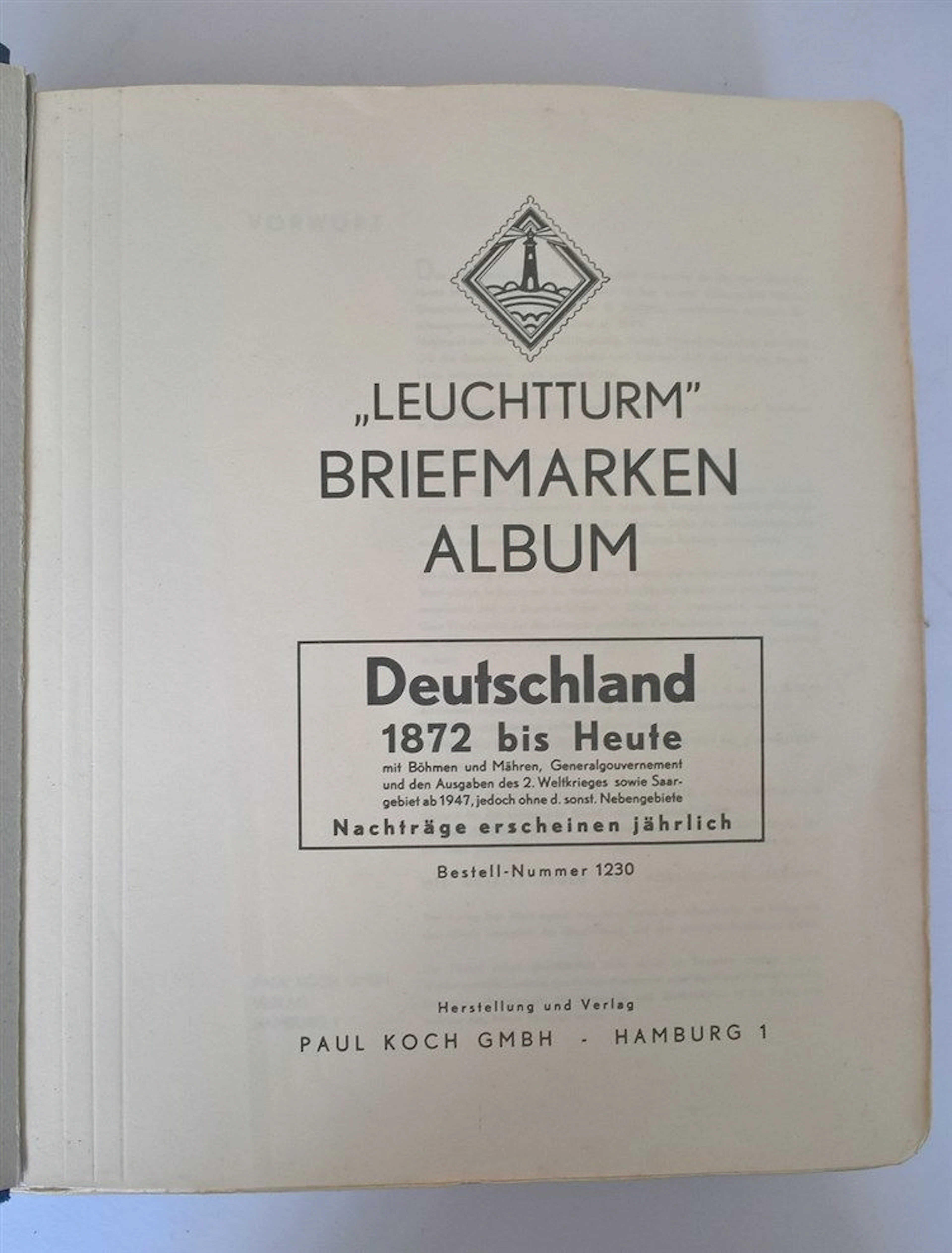 Leuchtturm' Briefmarken Album; Deutschland 1872 bi