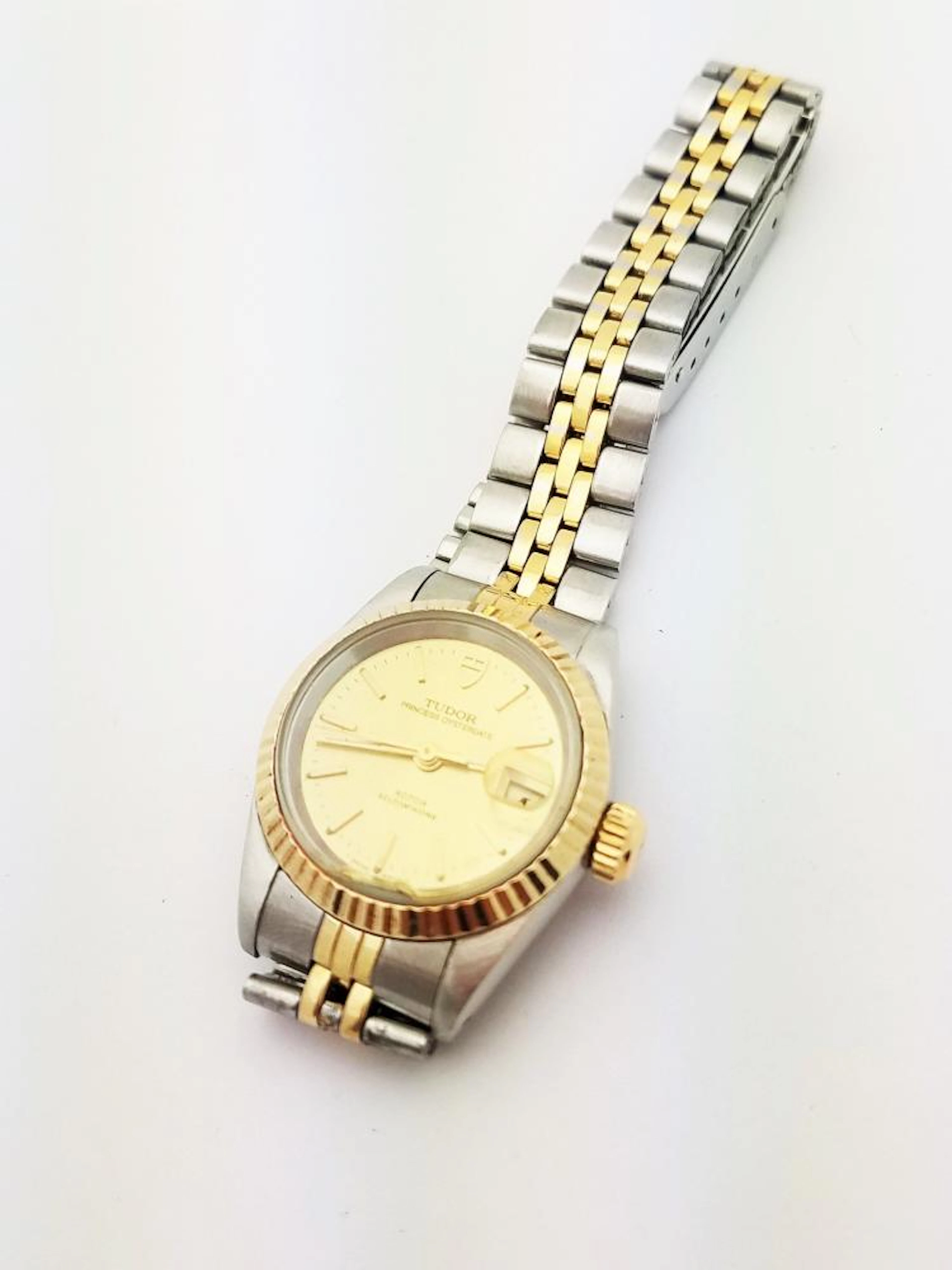 Authentic Ladies Rolex Tudor Princess Oysterdate Two-Tone Watch