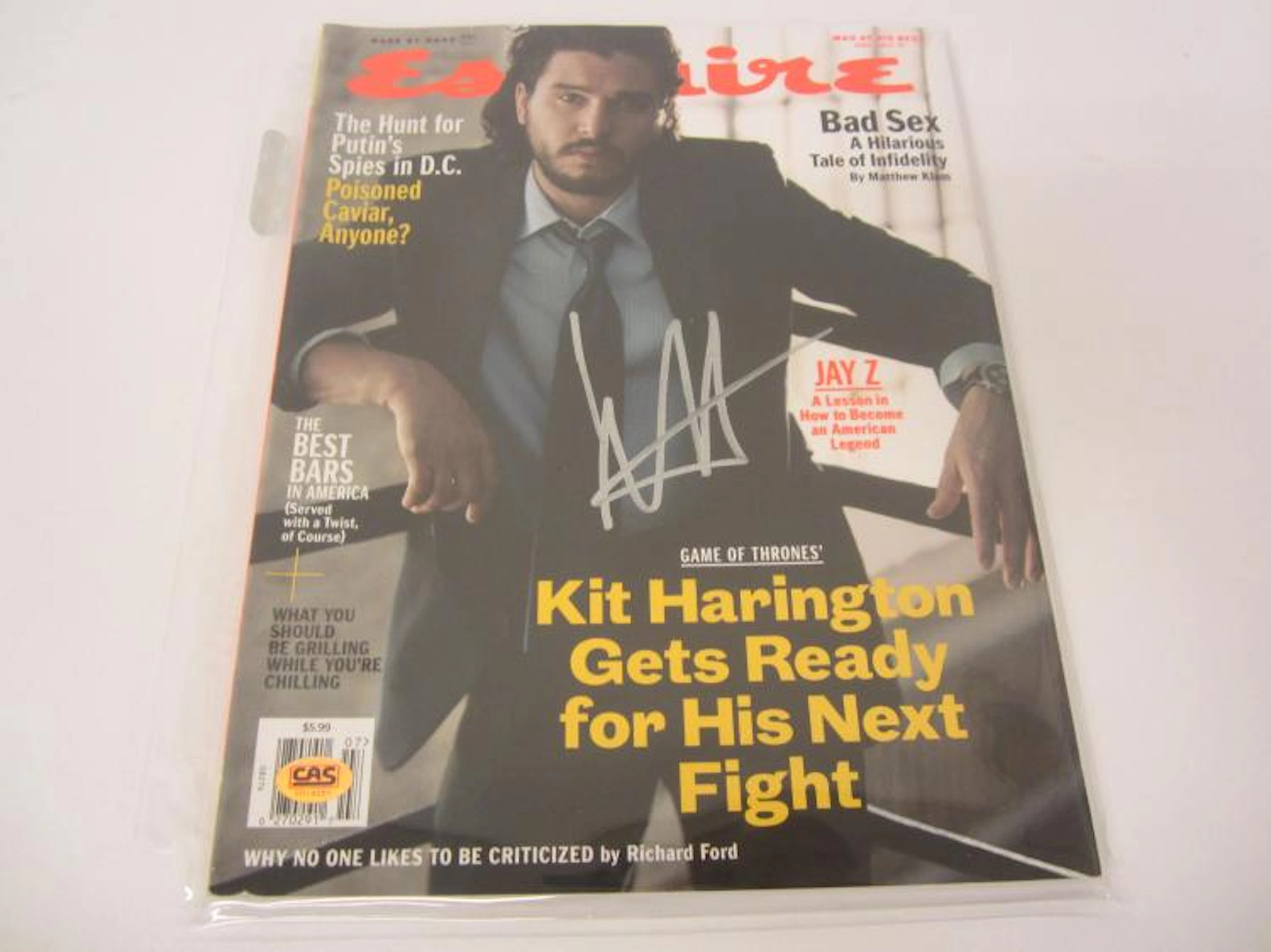 Kit Harington "Game of Thrones" signed autographed magazine CAS COA