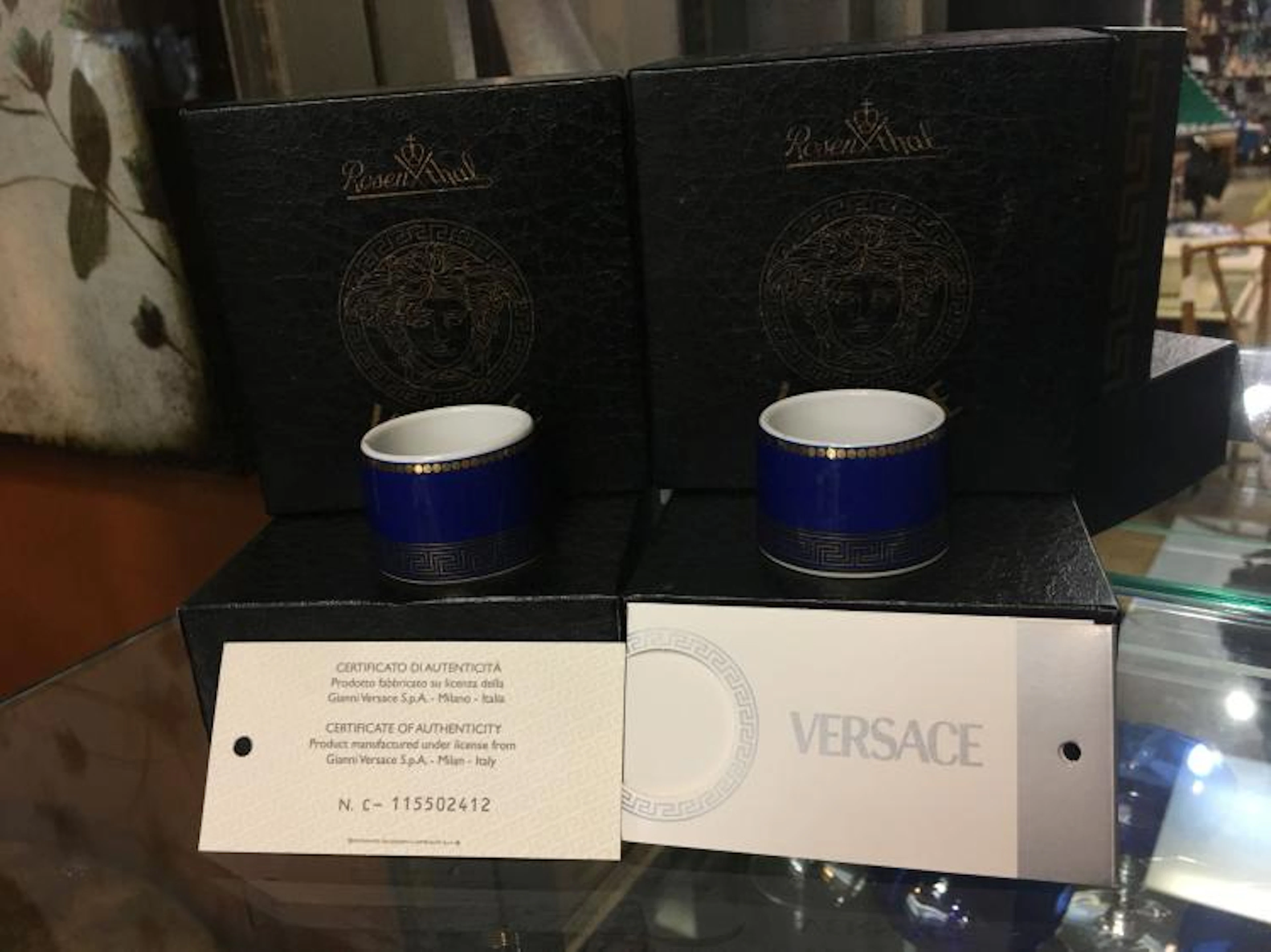 Pair of Versace Rosenthal Porcelain Napkin Holders