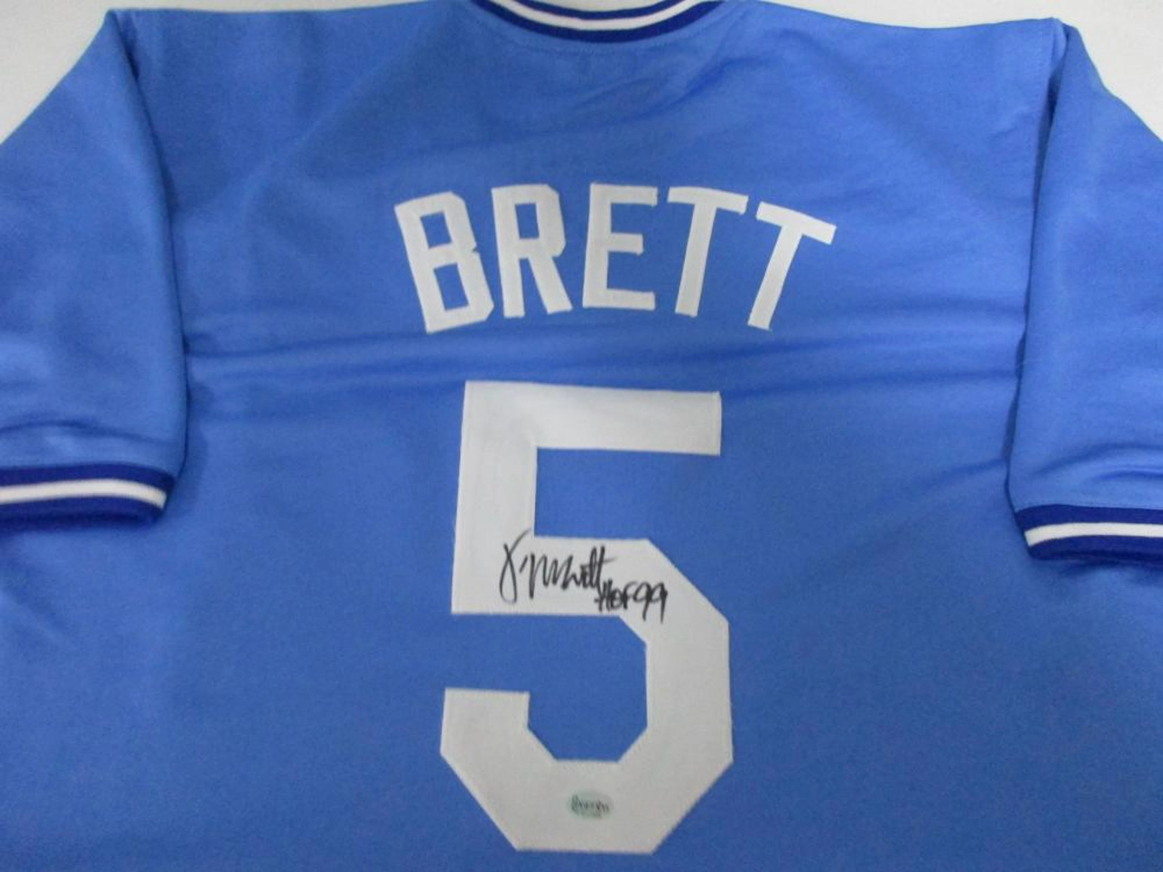George Brett Kansas City Royals Signed light blue...