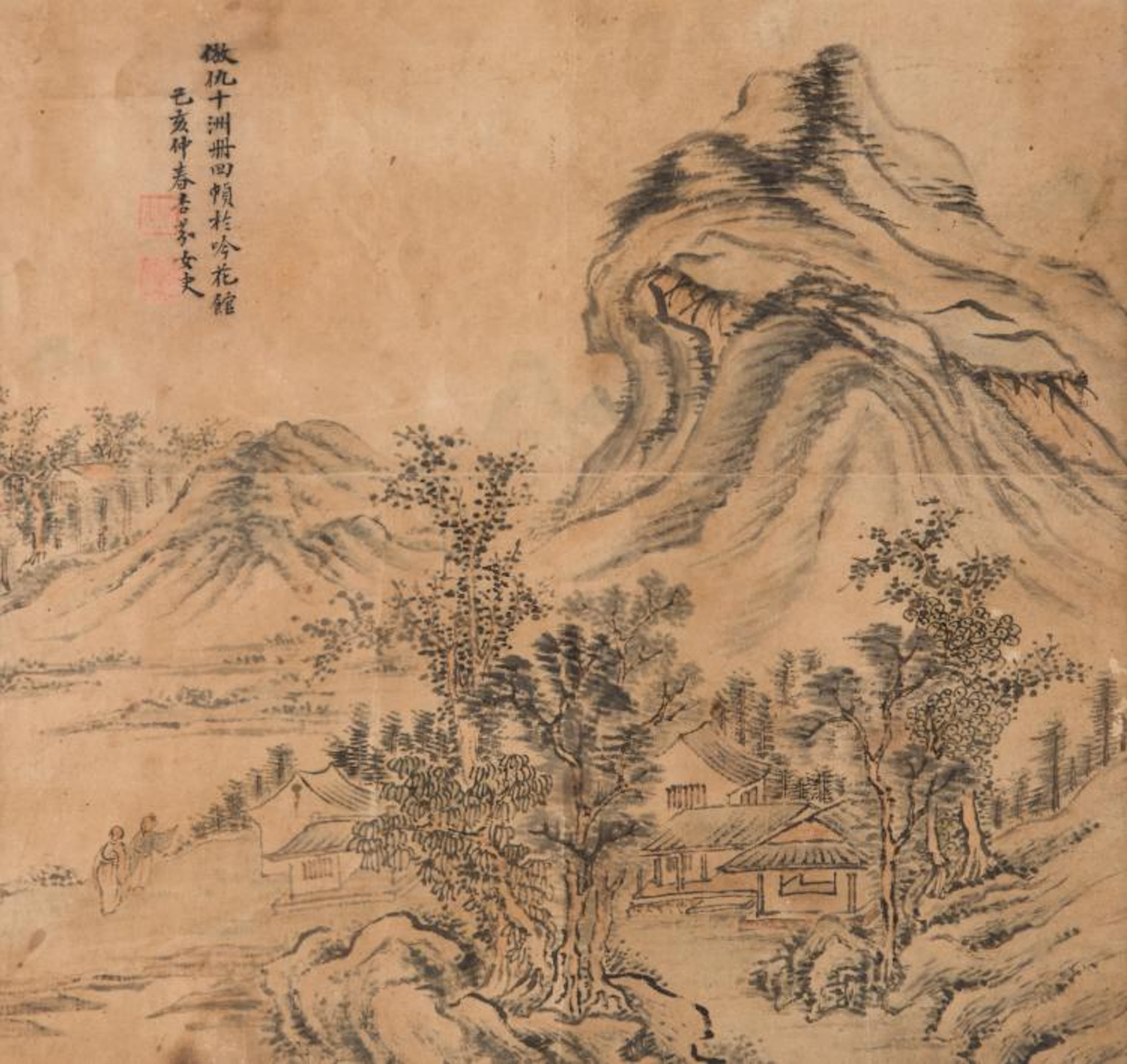 Arte Cinese An ink and colour painting on paper depicting...