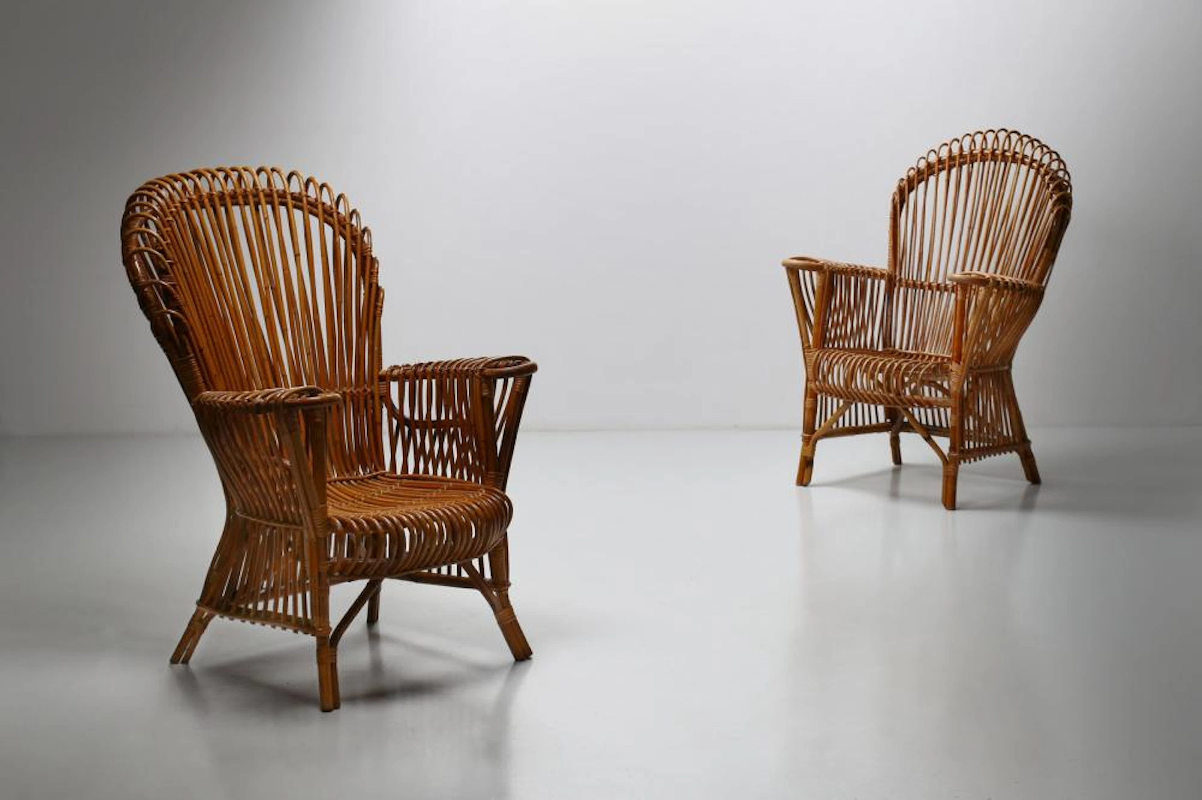DAL VERA ANTONIO & FIGLI Pair of armchairs, 50s. (2)
