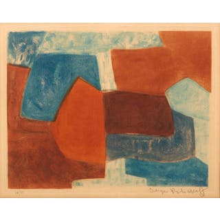 POLIAKOFF SERGE (1900 - 1969) - Composition Rouge et Bleu n. XXXVI.