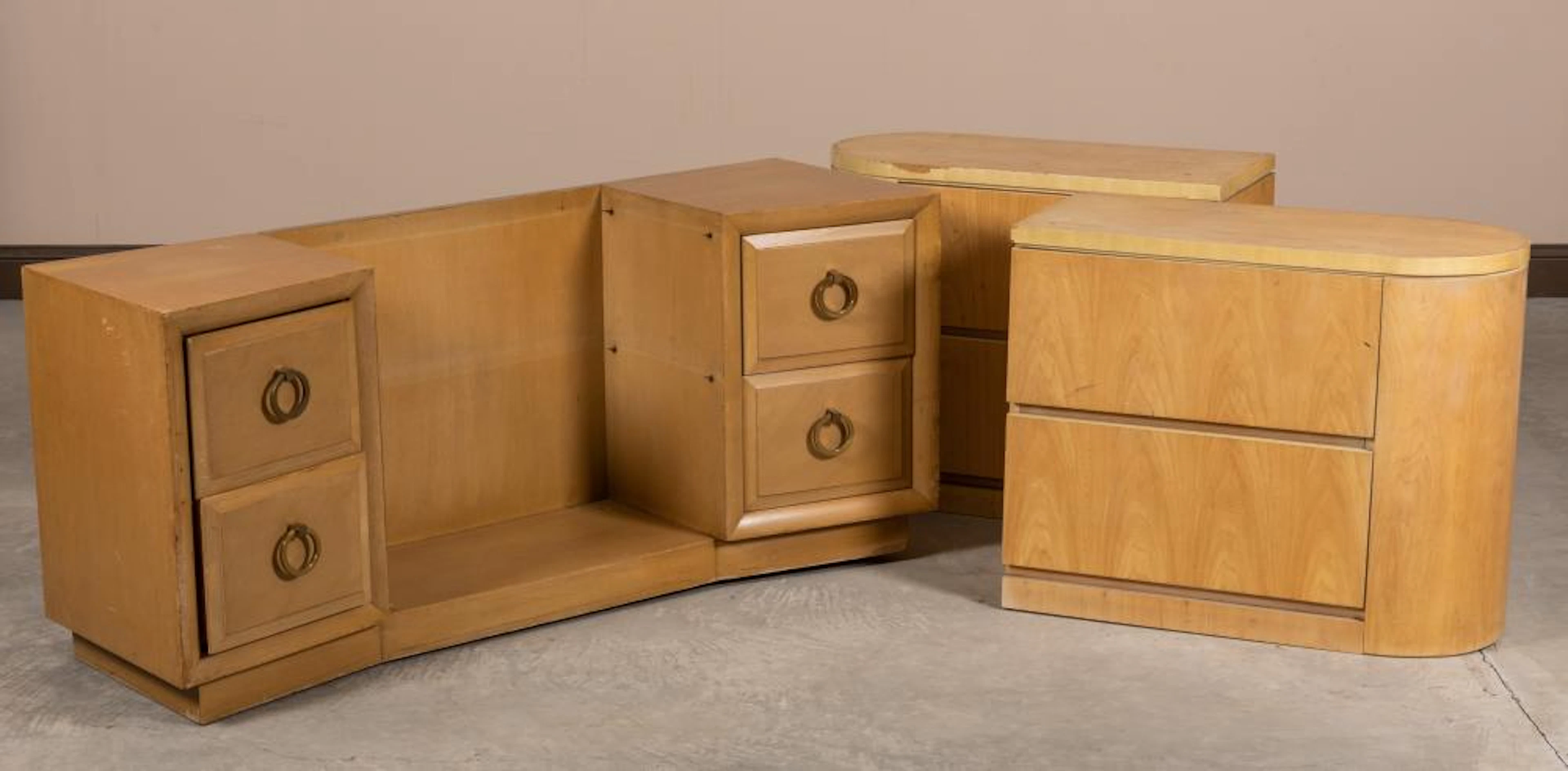 TH Robsjohn-Gibbings Vanity and Nightstands
