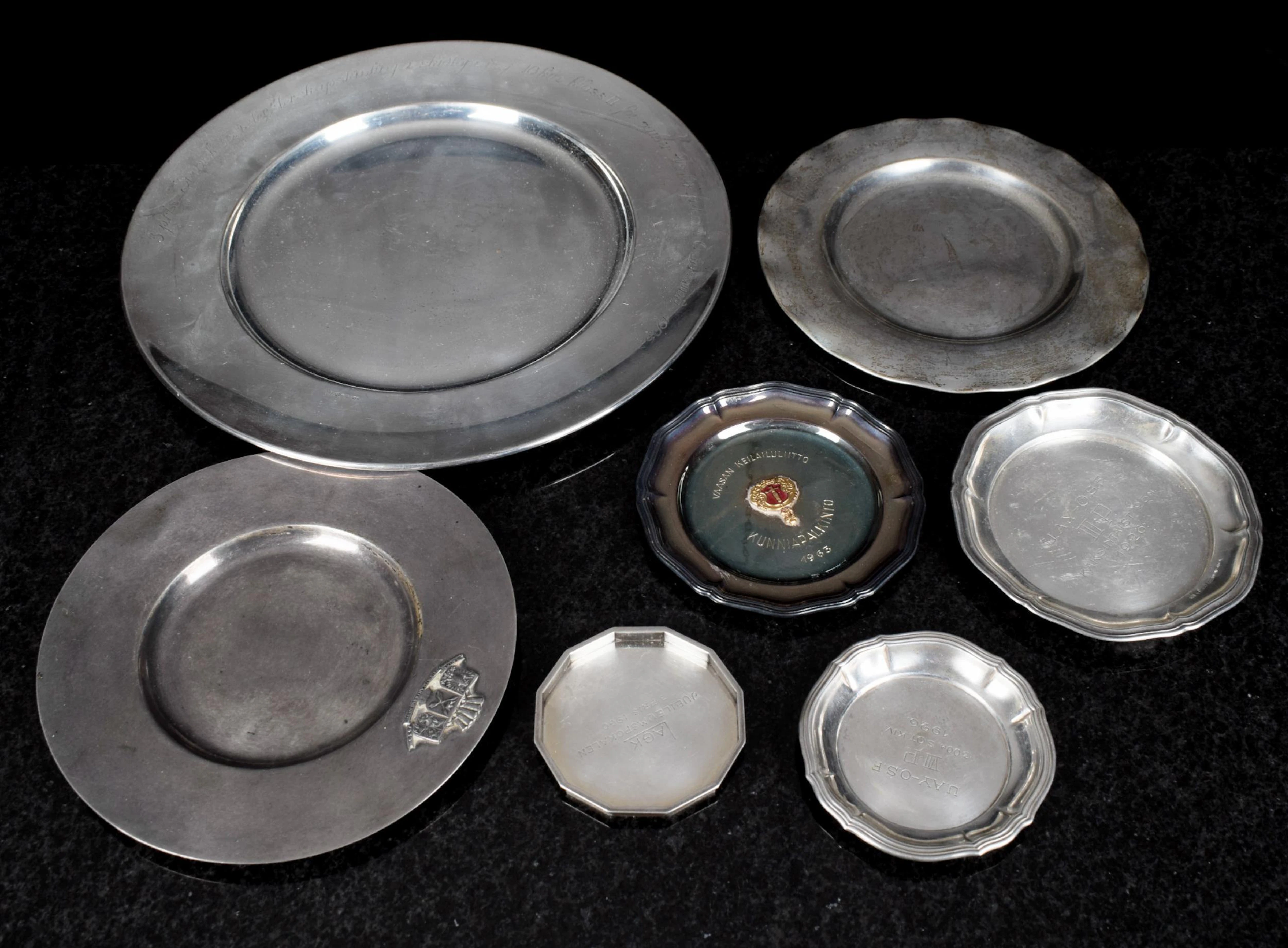 Samling Silvertallrikar 1900-tal (7st)