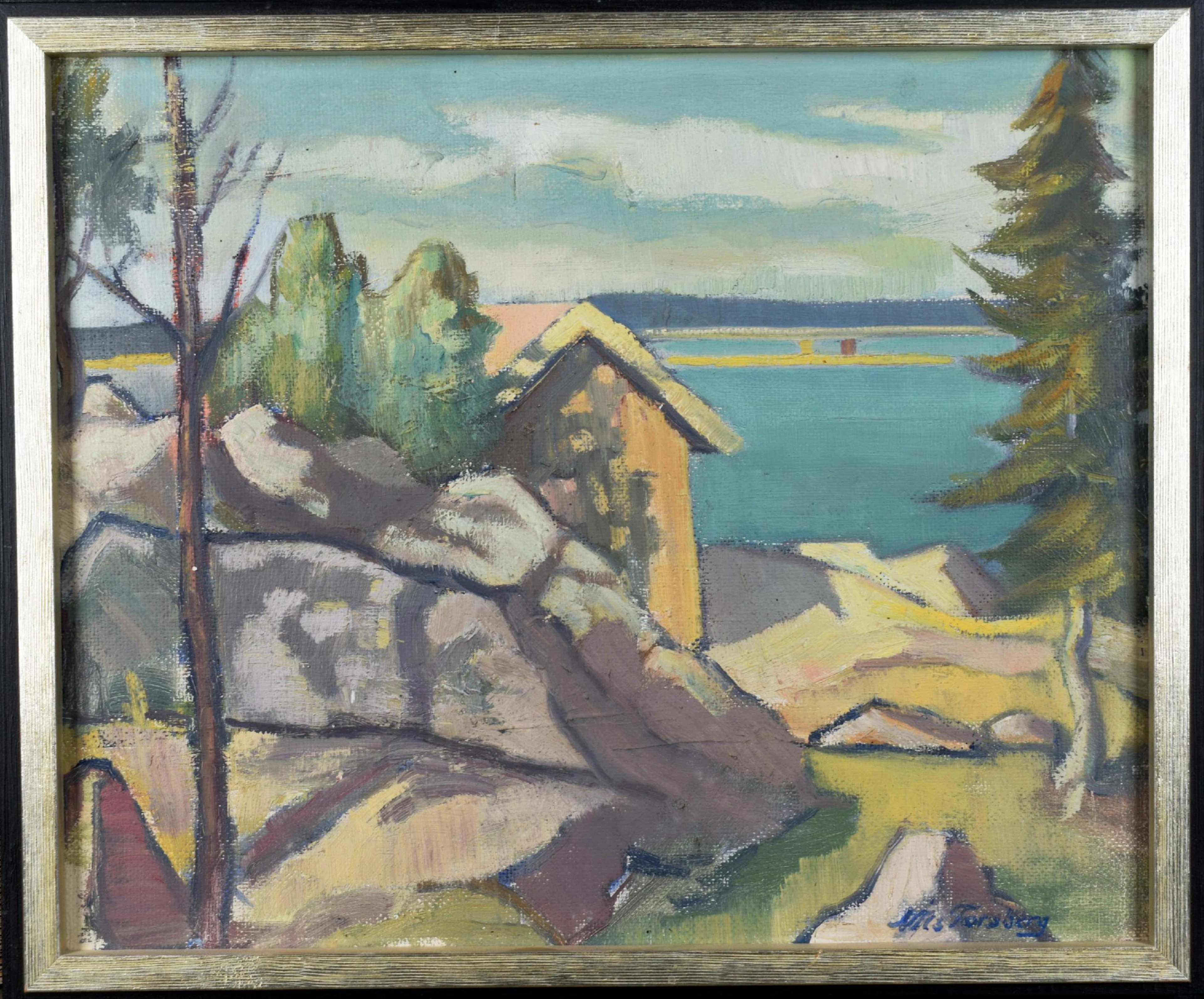 Nils Forsberg 1842-1934 Olja på pannå