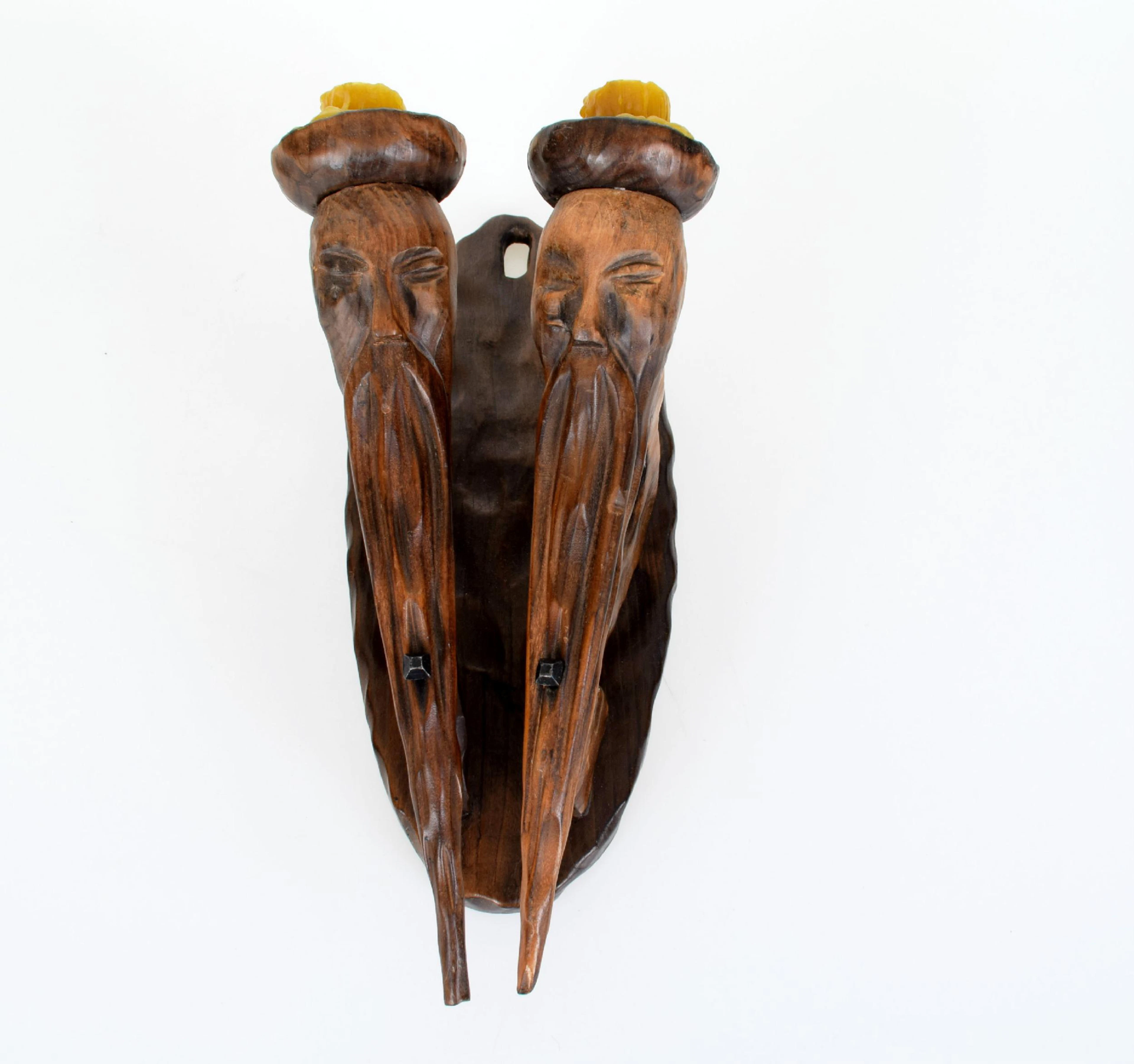 Kinesisk Vägghängd Ljusstake Trä 1800-tal