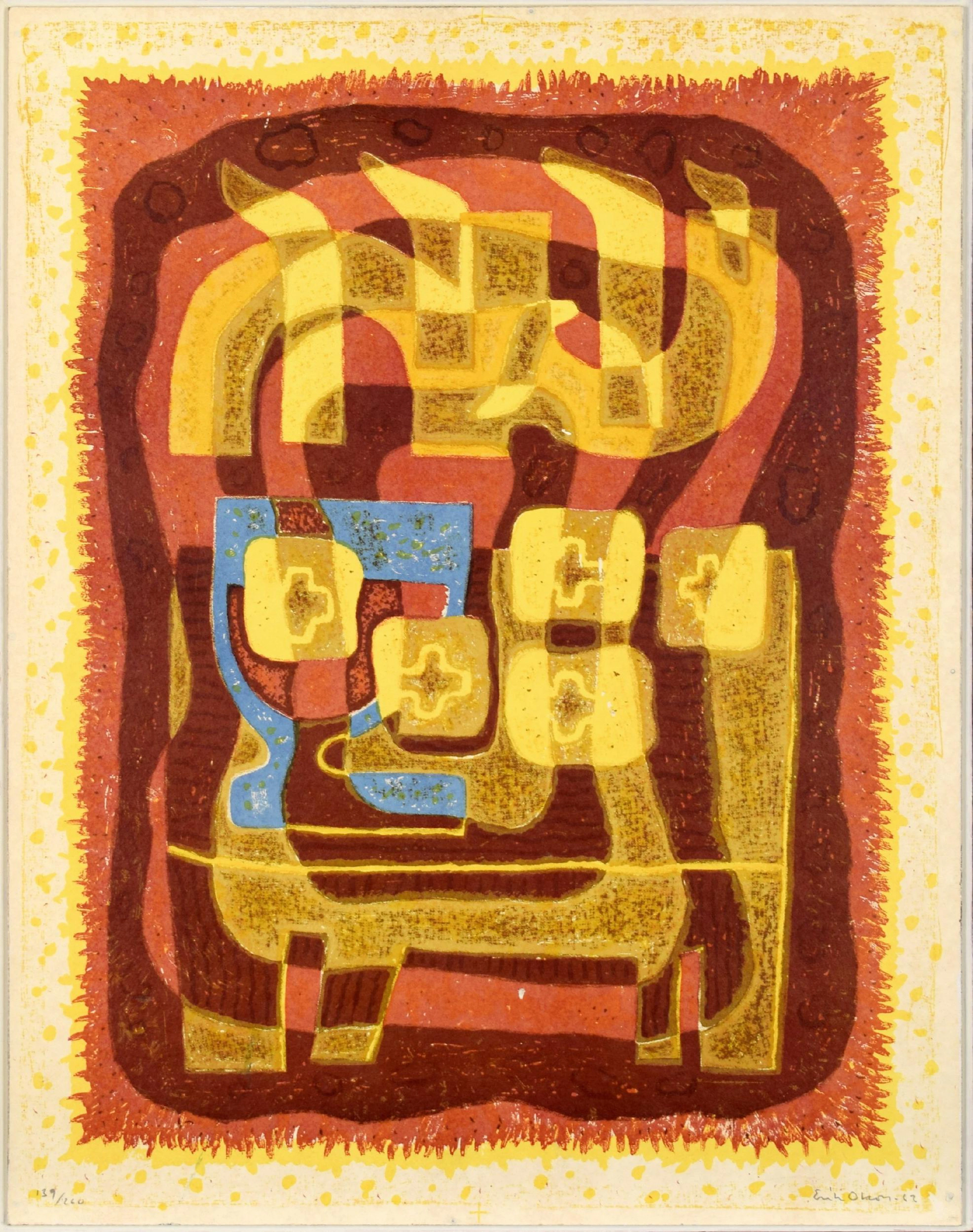 Erik Olson 1901-1986 Färglitografi