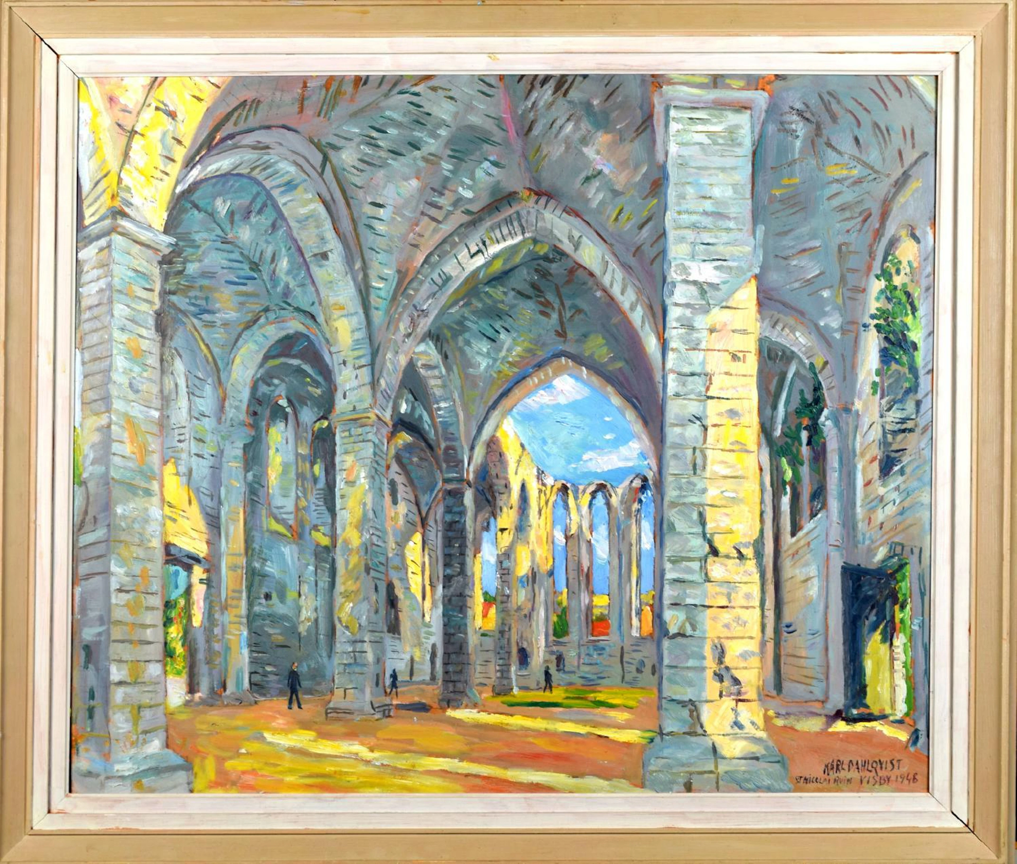 Karl Dahlqvist 1900-1971 Olja på pannå