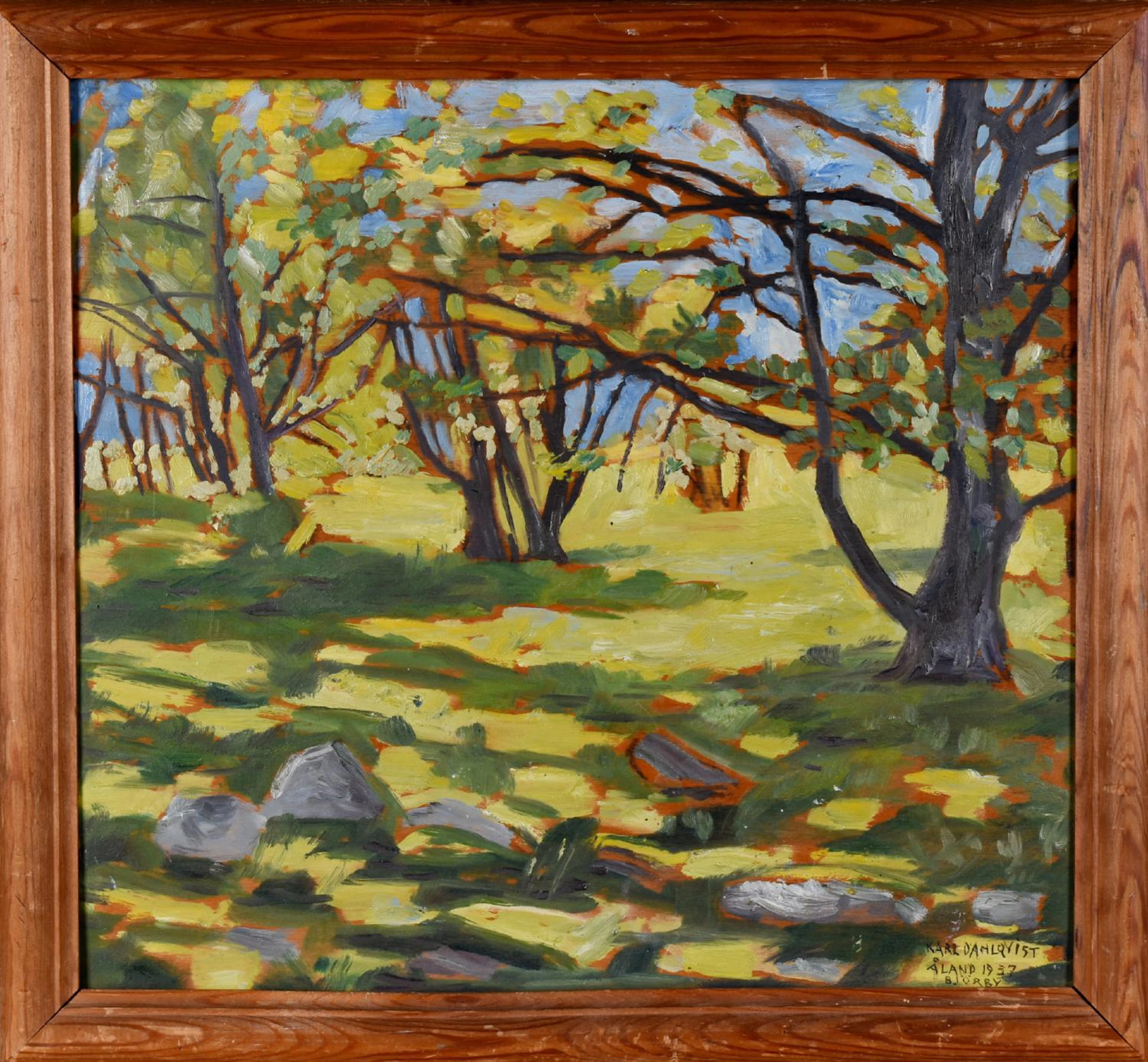 Karl Dahlqvist 1900-1971 Olja på pannå