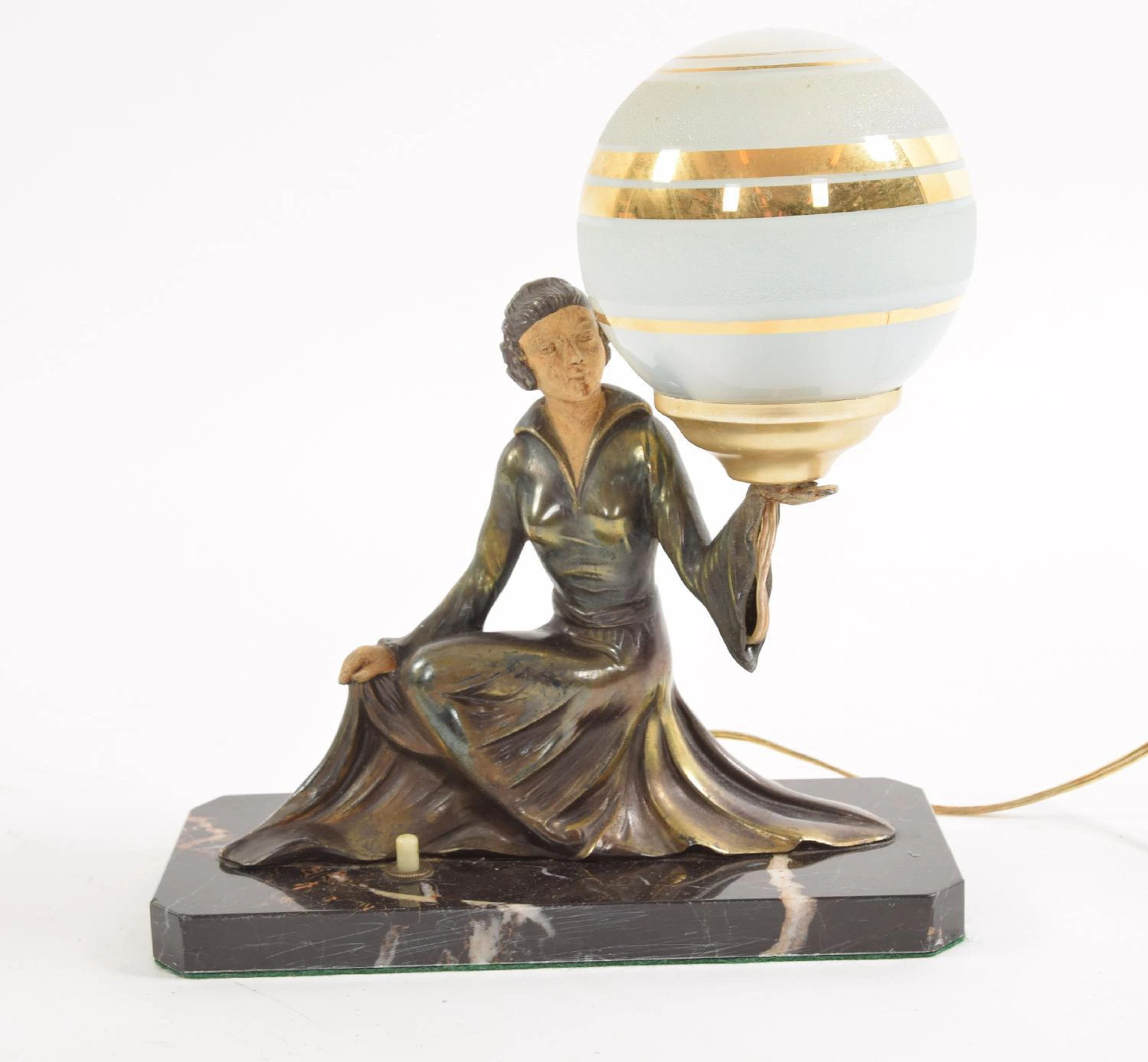 Art Deco Skulptur / Lampa 1900-tal
