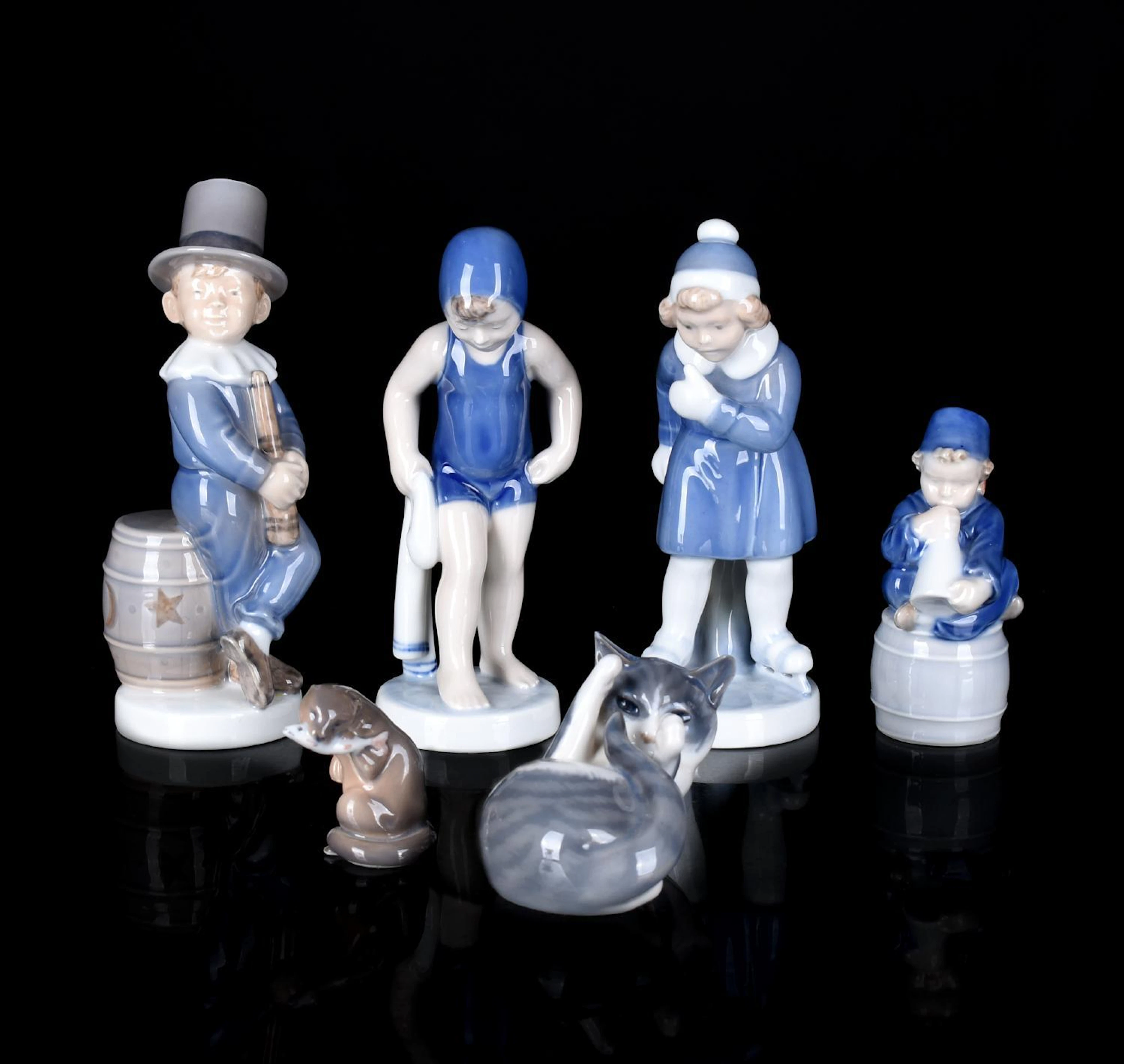 Porslinsfigurer Royal Copenhagen Danmark 1900-tal (6 st)
