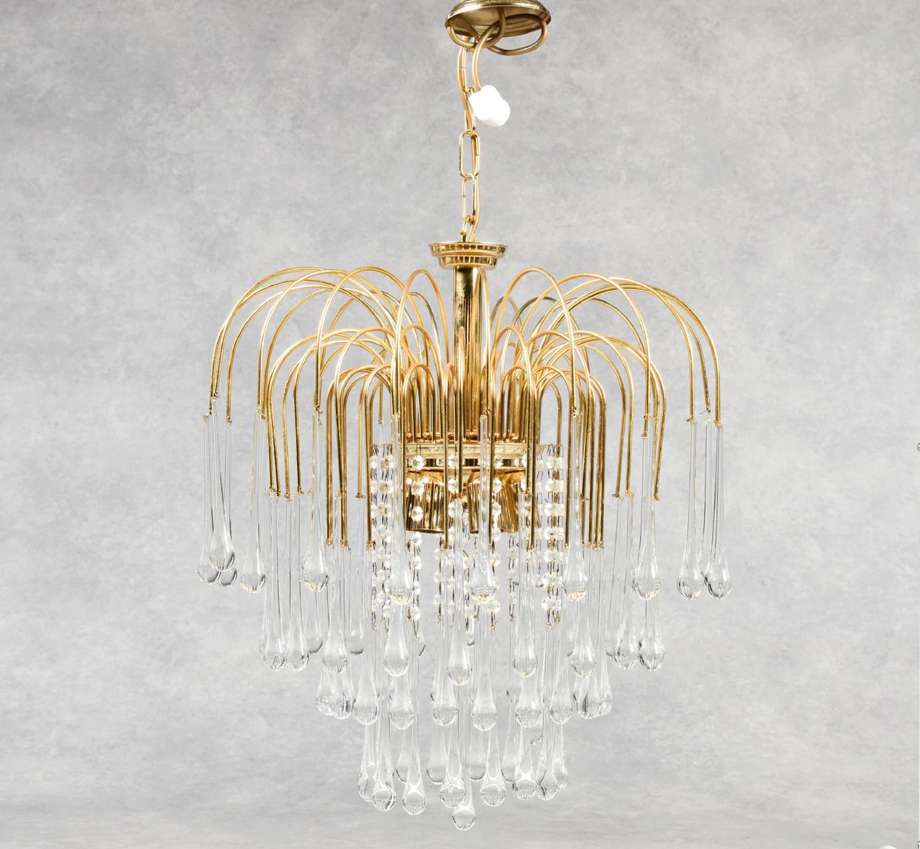 Paolo Venini Taklampa "Teardrops" Murano 1900-tal