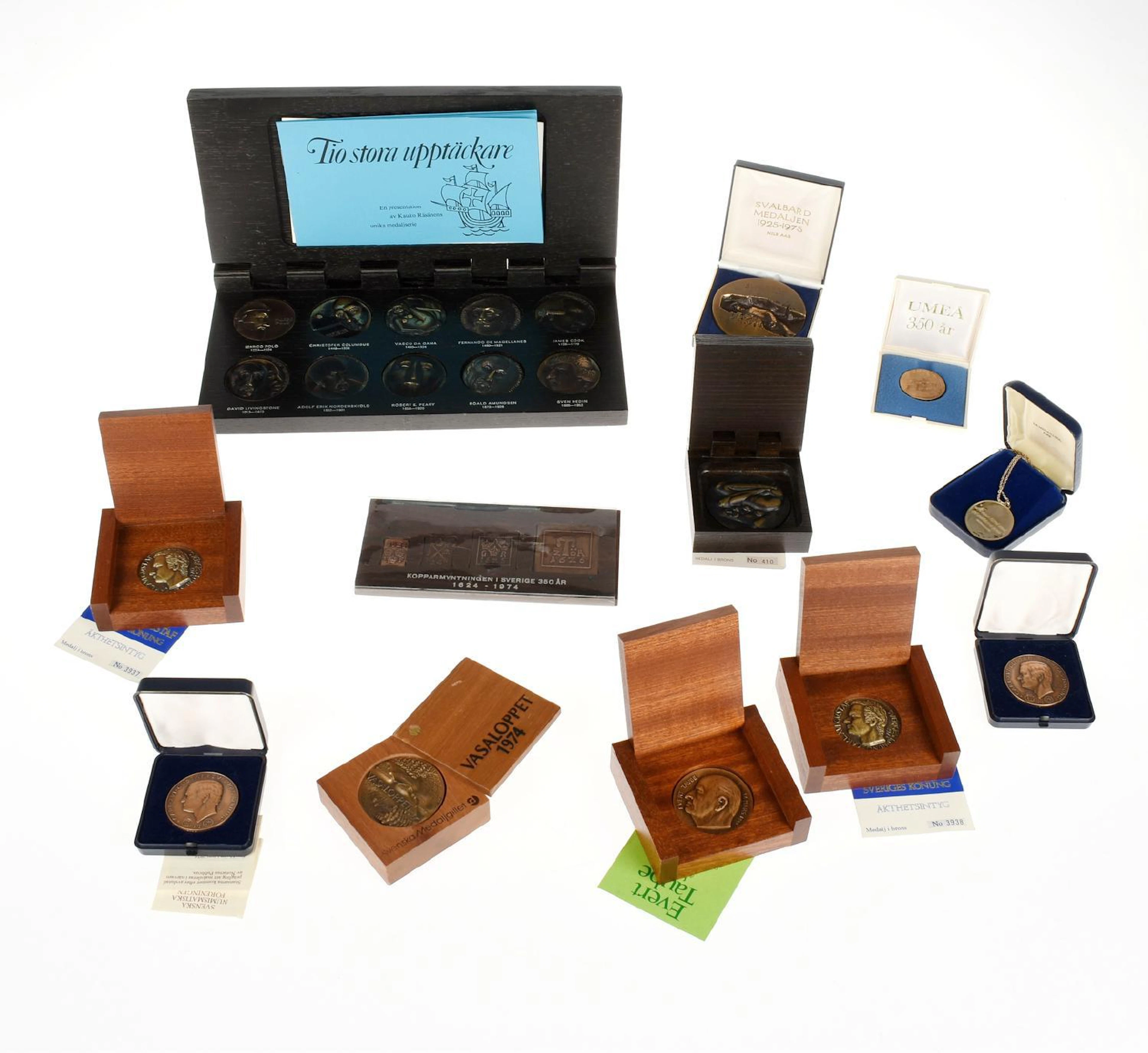 Samling medaljer brons & koppar 1900-tal (24st)