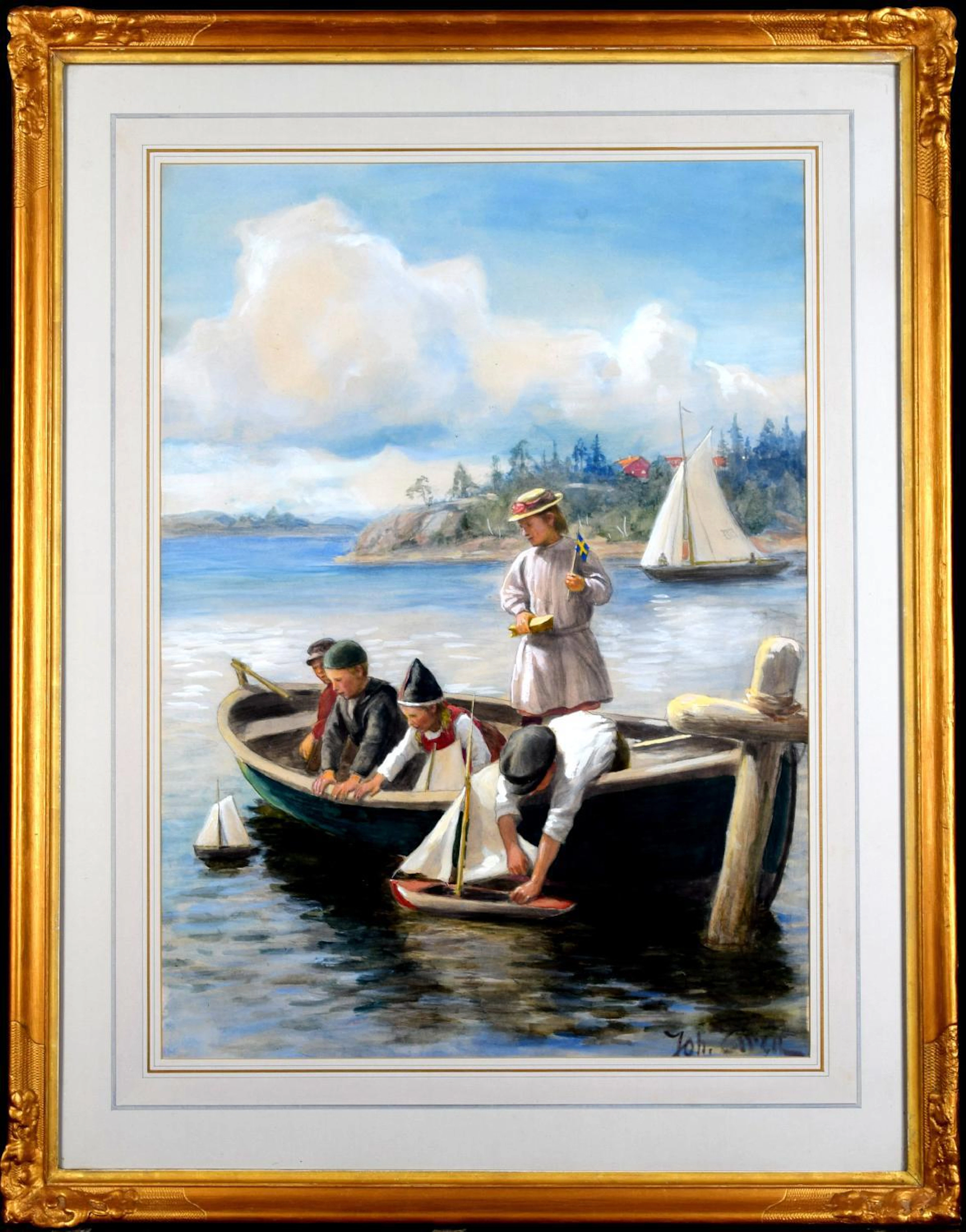 Johan Tirén 1853-1911 Blandteknik på papper