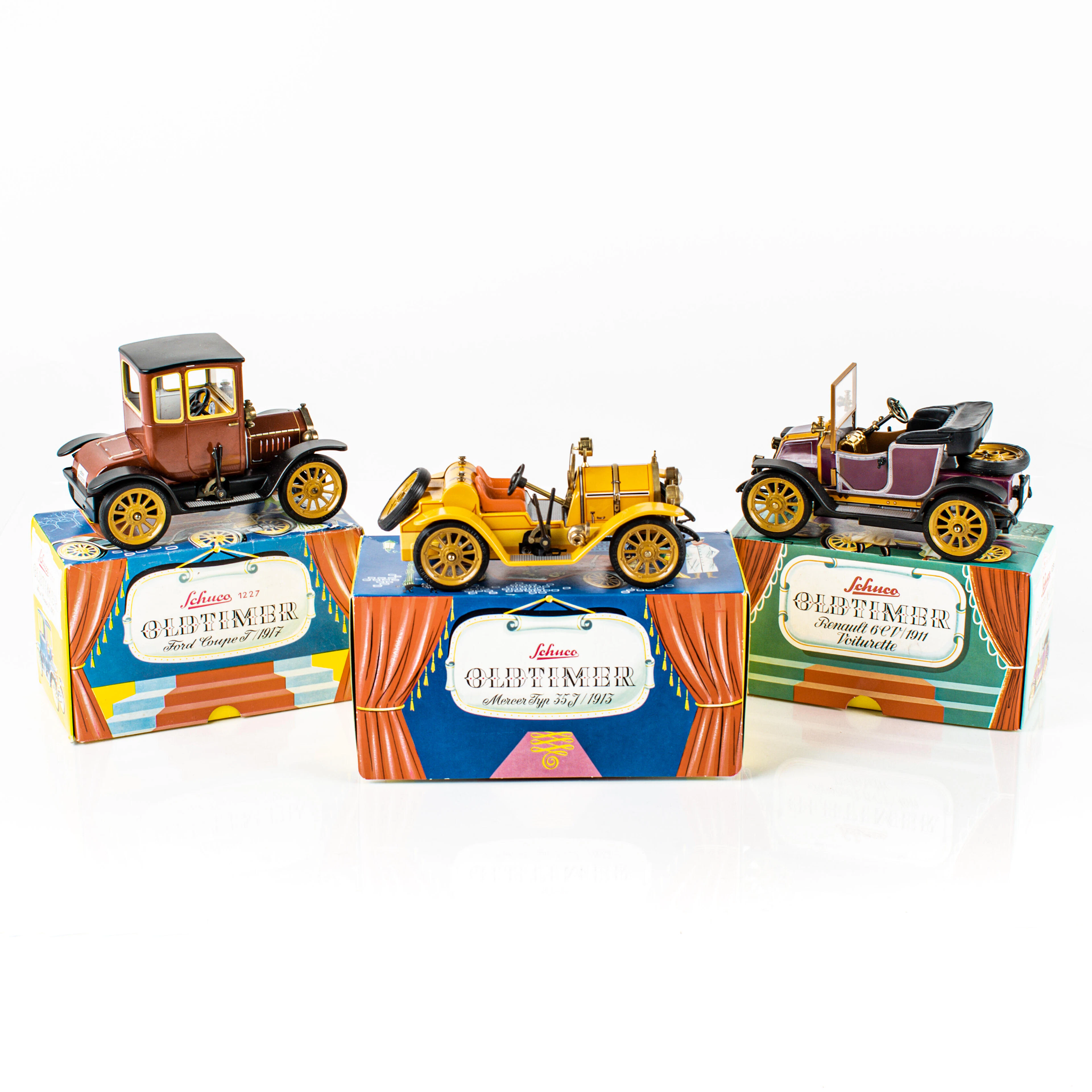 Leksaksbilar "Oldtimer" Schuco Tyskland 1900-tal (3 st)
