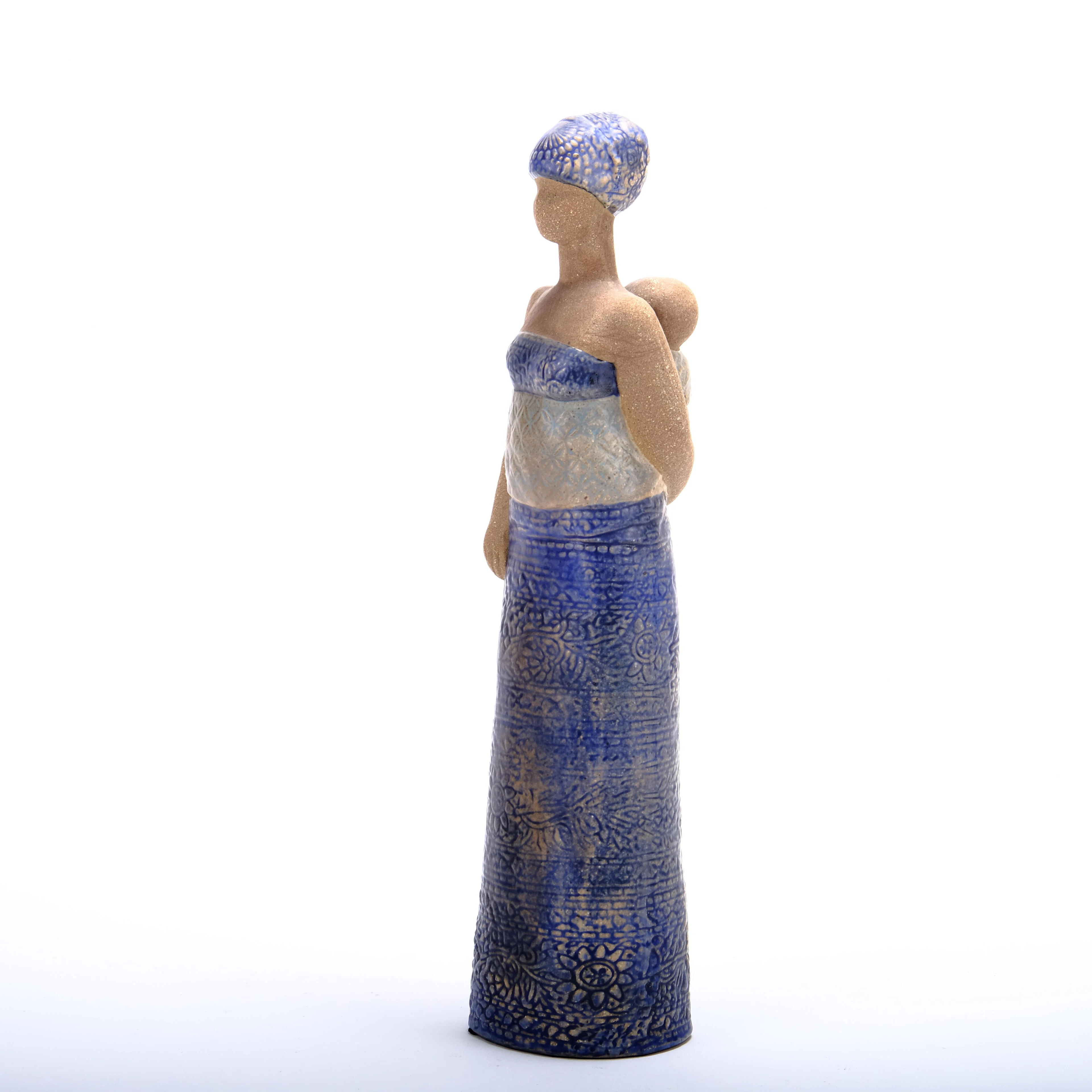 Lisa Larson "Afrikansk kvinna med barn" Skulptur 1900-tal