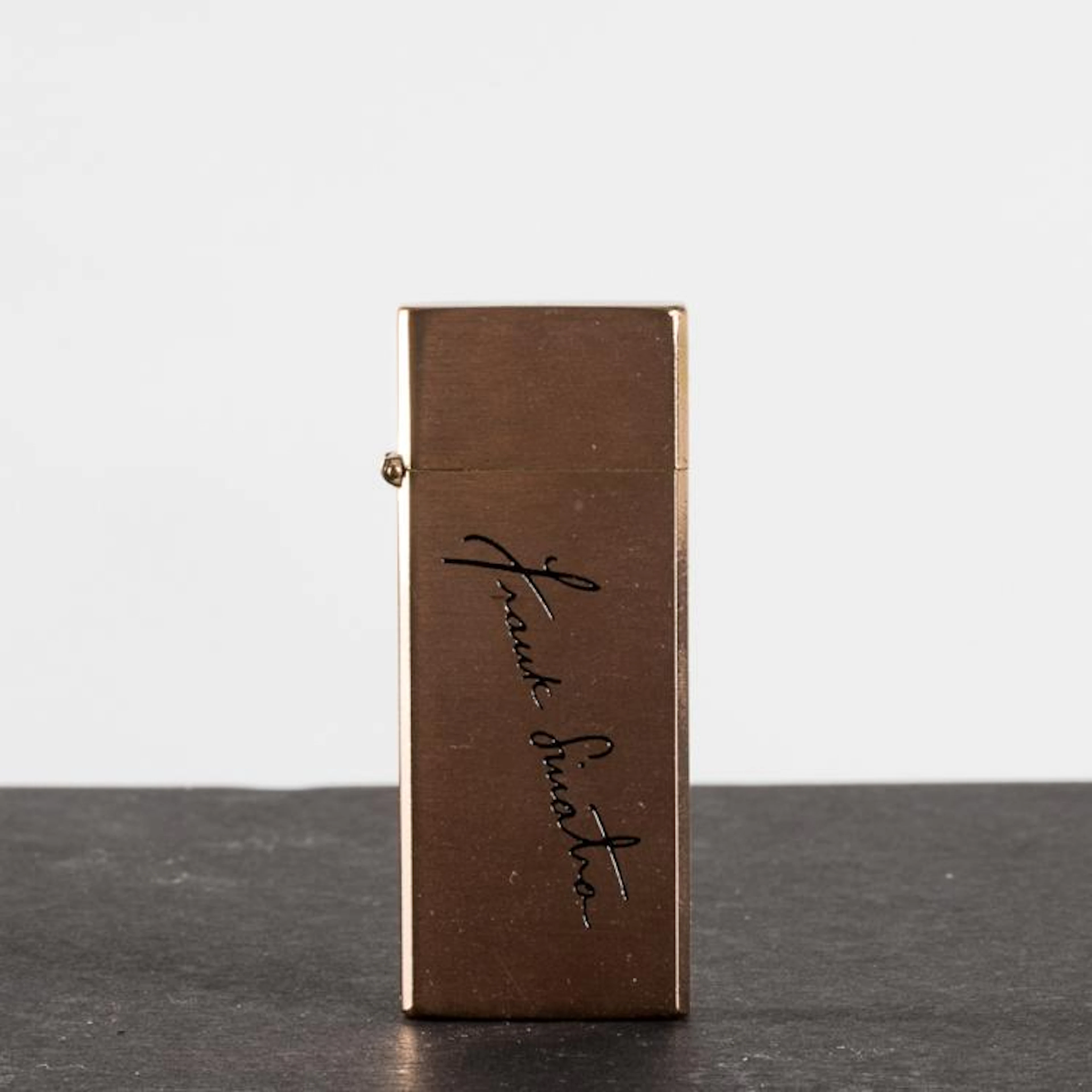 A Gold Plated Frank Sinatra Gifted Cigarette Lighter by Barlow, 20th Century,