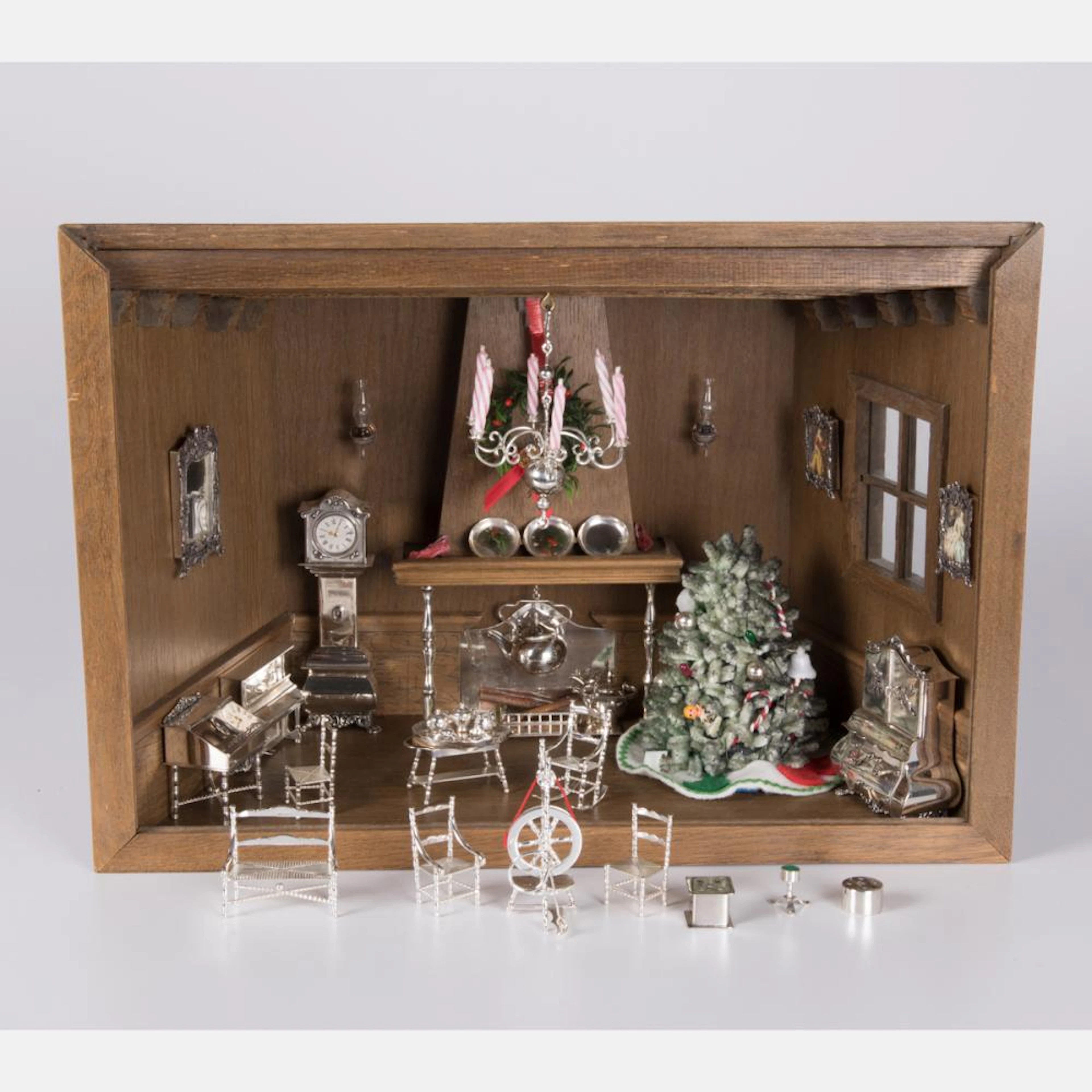 A Custom Made Christmas Room Shadow Box, 19th Century,