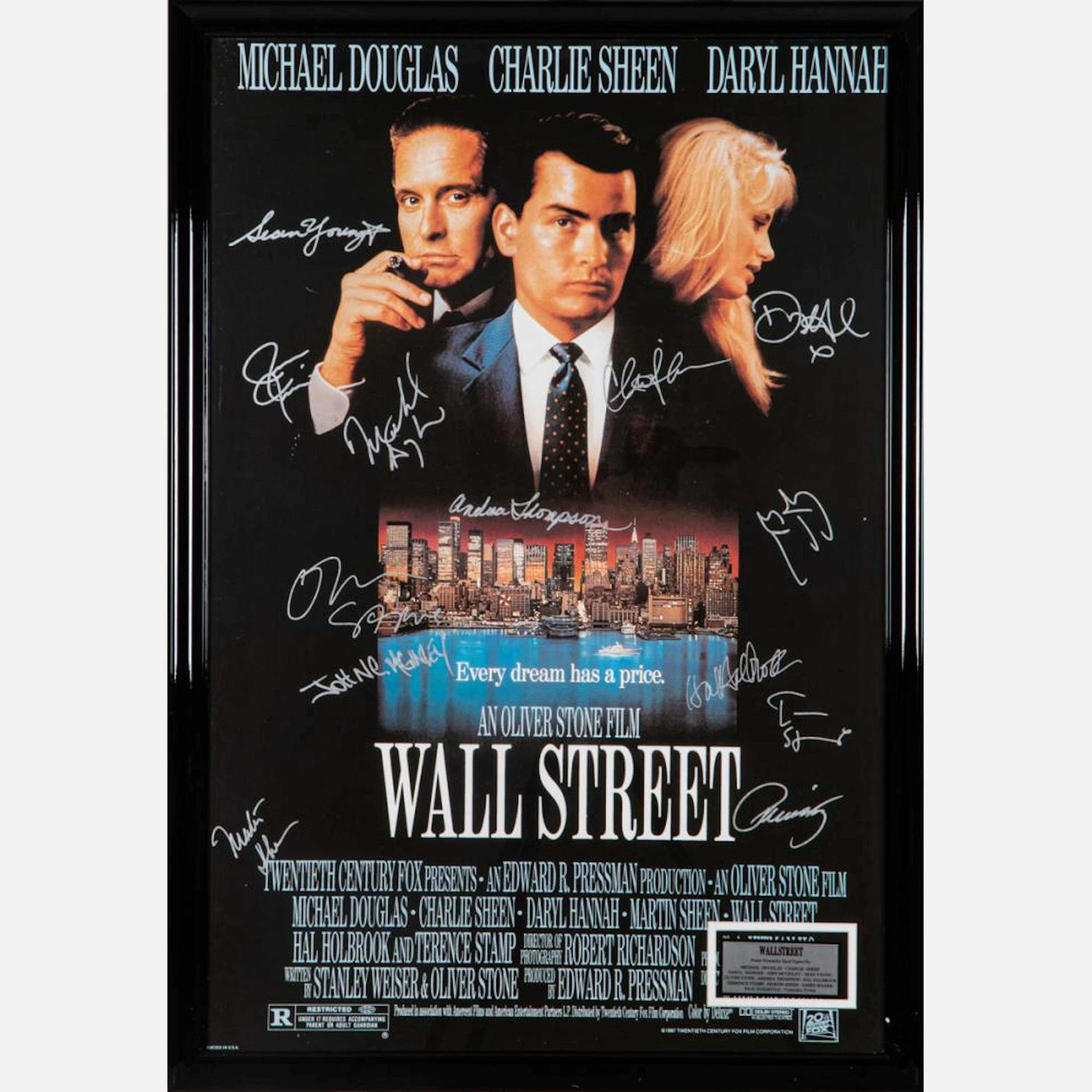 A Wall Street Autographed Movie Poster