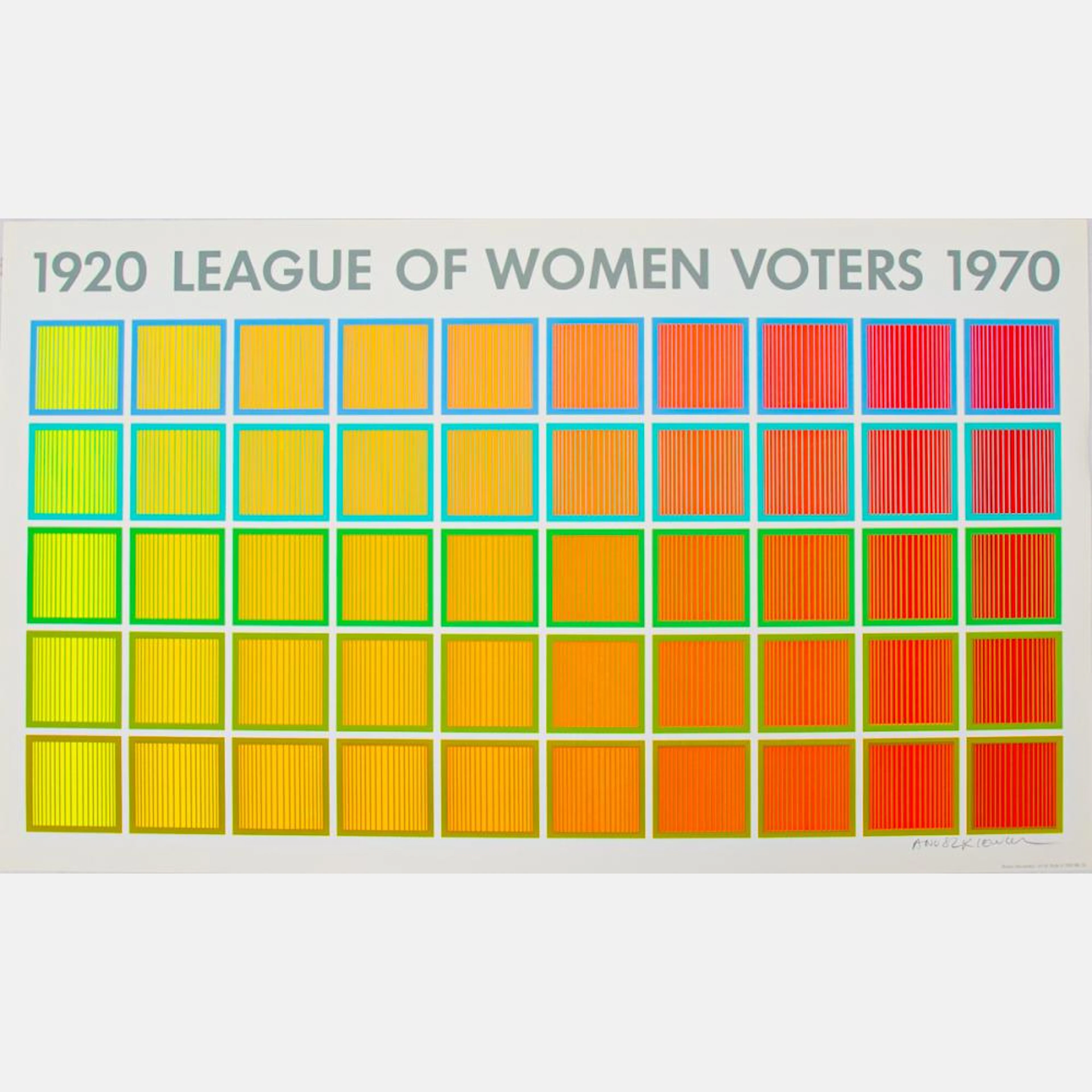 RICHARD JOSEPH ANUSZKIEWICZ (AMERICAN,1930-2020) LEAGUE OF WOMEN VOTERS