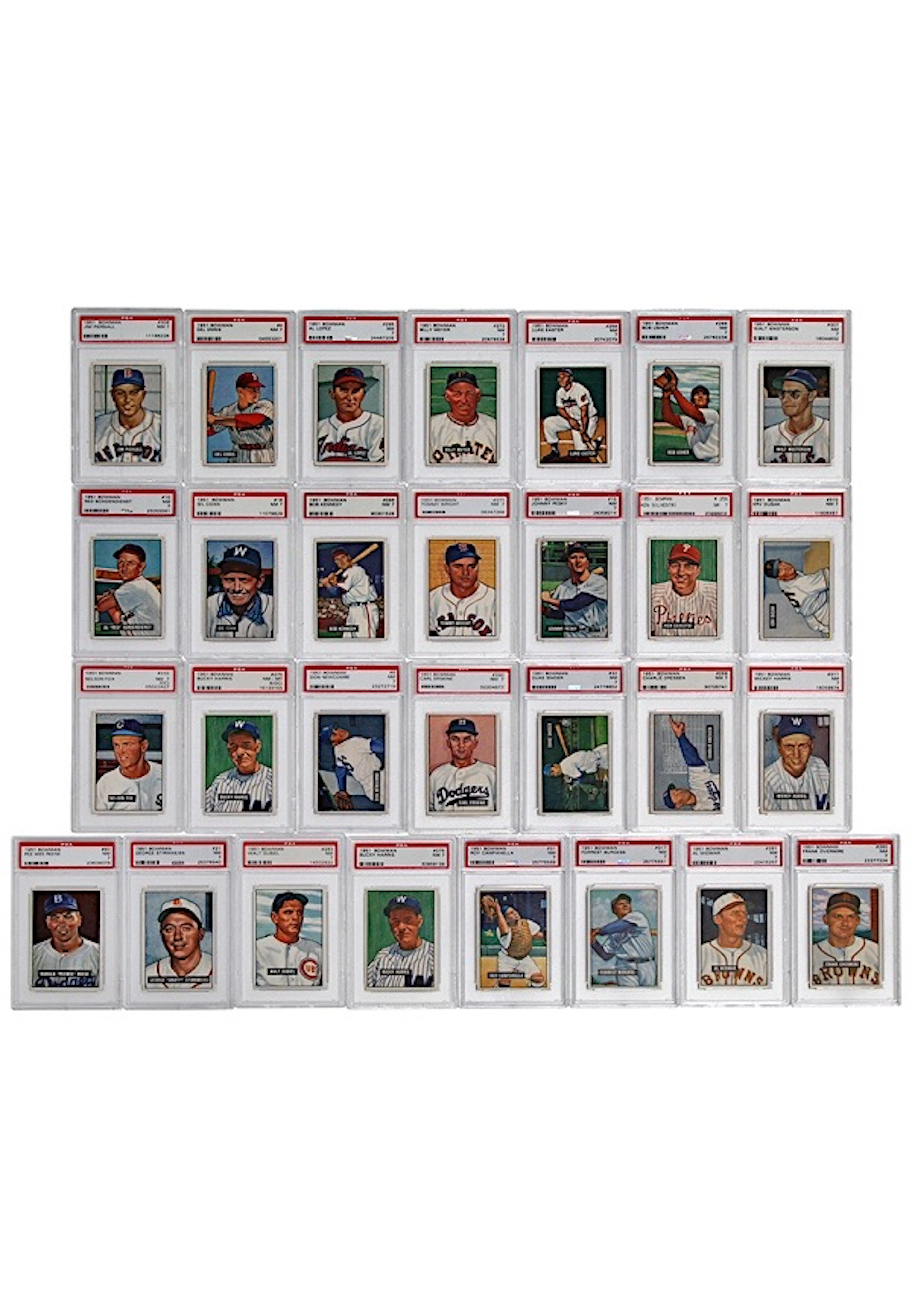 1951 Bowman Baseball Partial Set (29)(Almost All PSA NM 7)