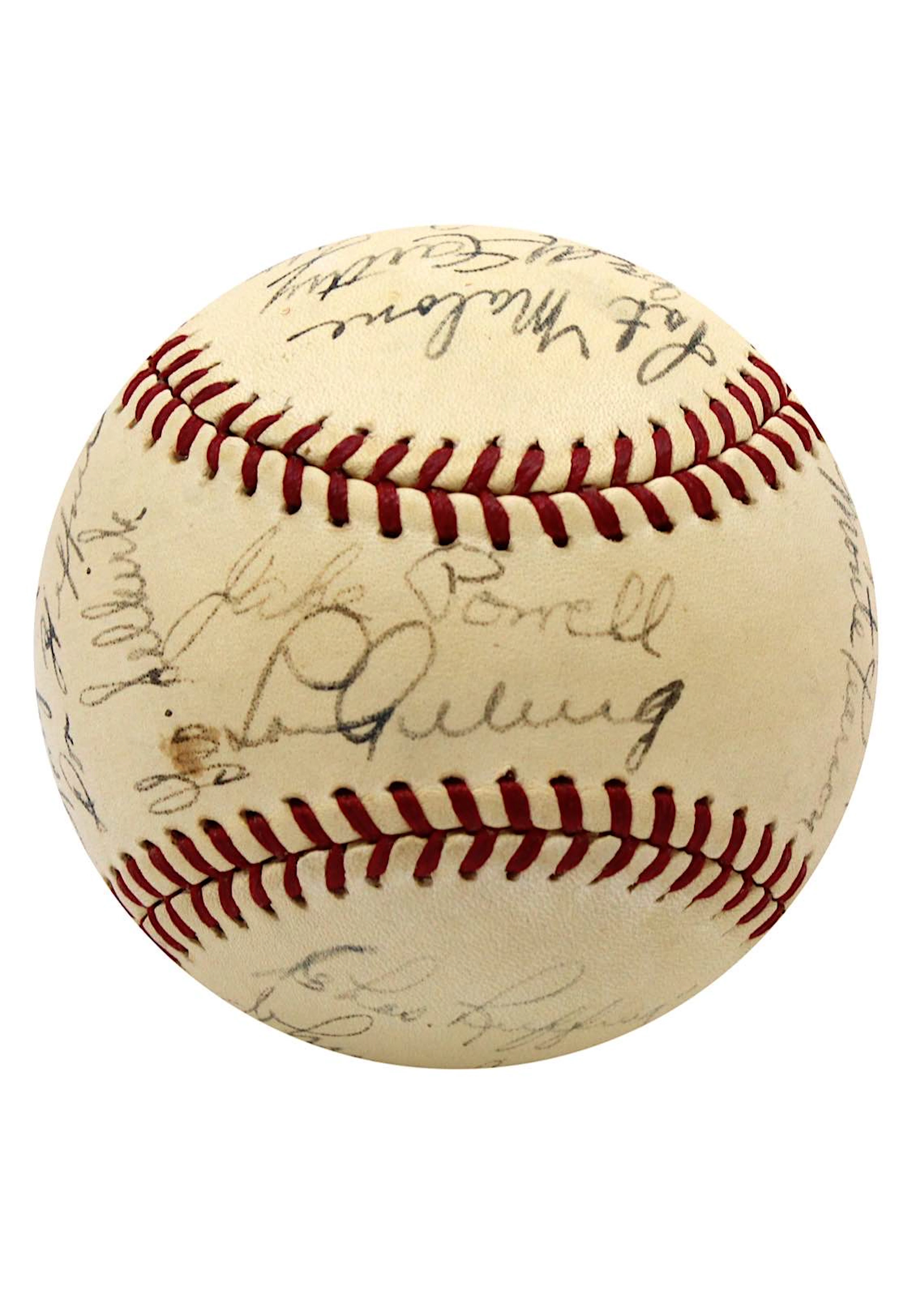 1936 New York Yankees Team-Signed OAL Baseball With Gehrig (Championship Season)