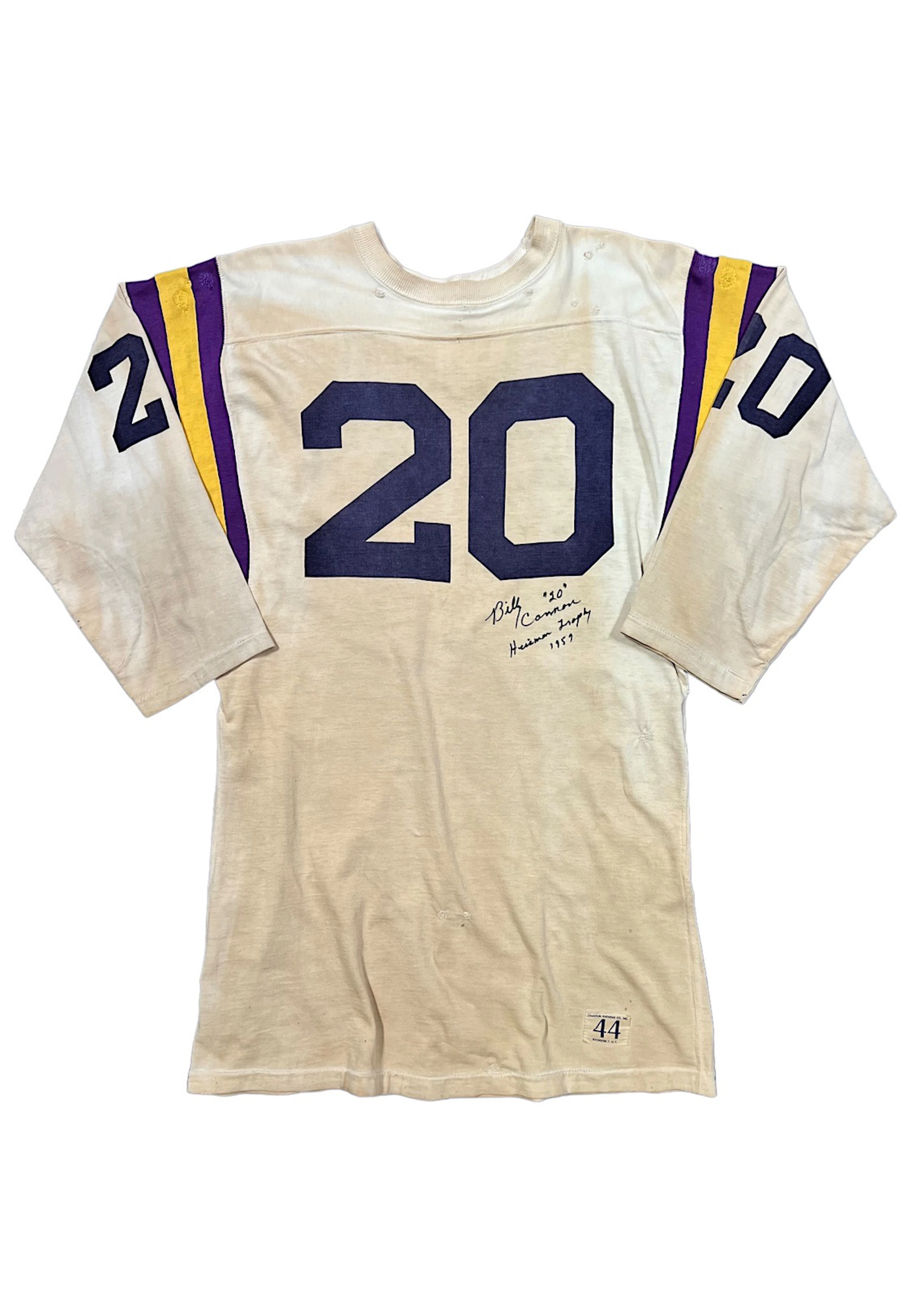 1958-59 Billy Cannon LSU Tigers Game-Used & Signed Jersey...